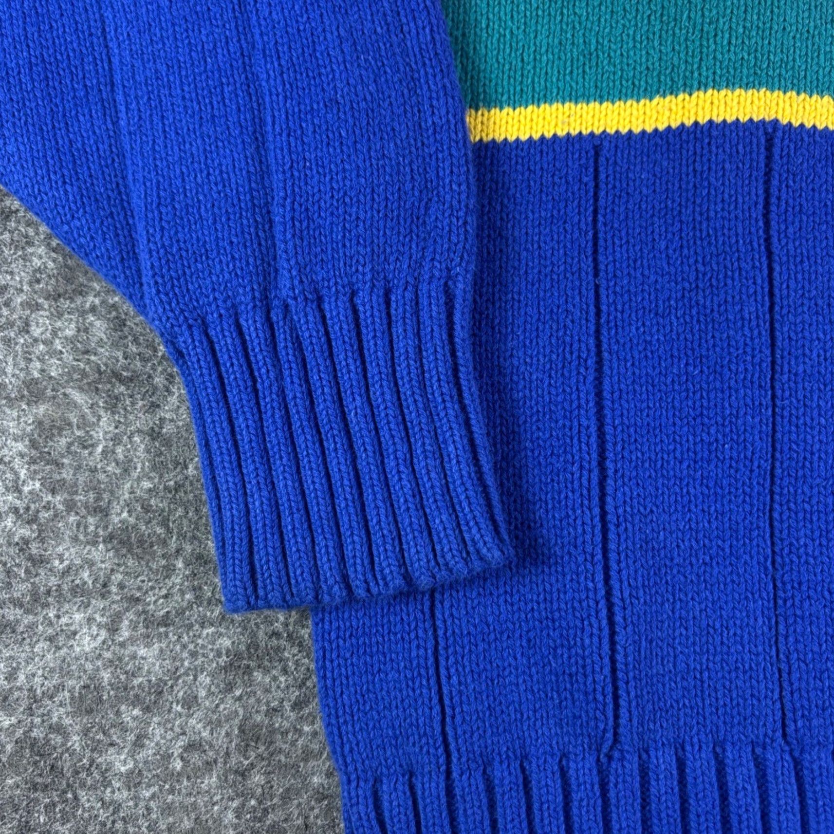 Vintage VINTAGE Club Run Sport Sweater Mens Blue Striped Cotton Crew Neck Size M 90s Size US M / EU 48-50 / 2 - 7 Thumbnail