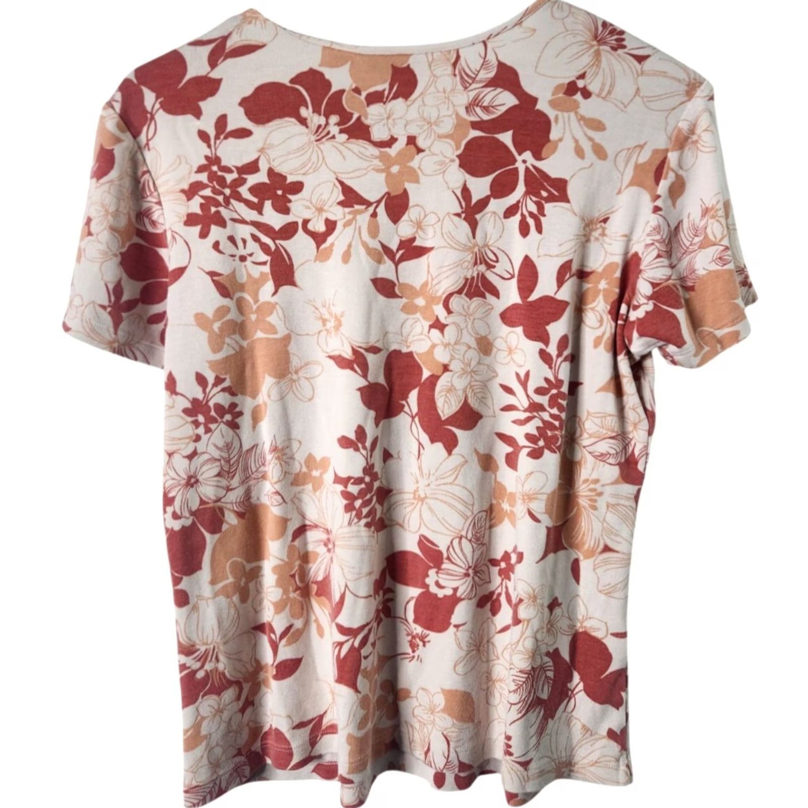 Tommy Bahama Tommy Bahama Womens T-Shirt Silk Blend Floral Short Sleeve Crew Neck Pullover Top S Multicolor Size S / US 4 / IT 40 - 2 Thumbnail