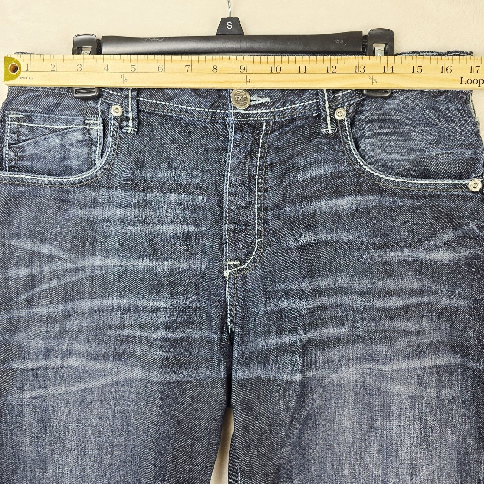 Other BKE Denim Tyler Straight Leg Blue Jeans 33R 33x26 Whiskers Size US 33 - 13 Thumbnail