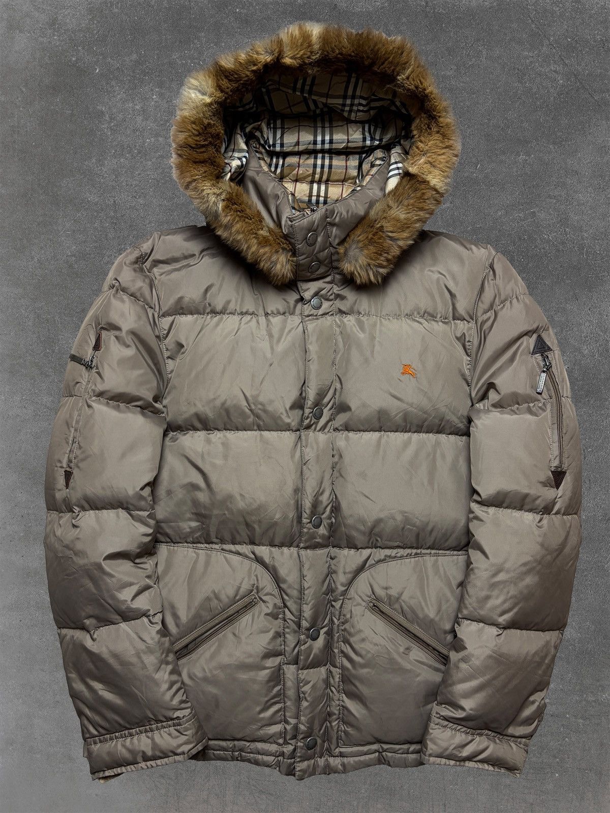 Black Label × Burberry BURBERRY 00s MADE IN JAPAN REAL FUR PUFFER