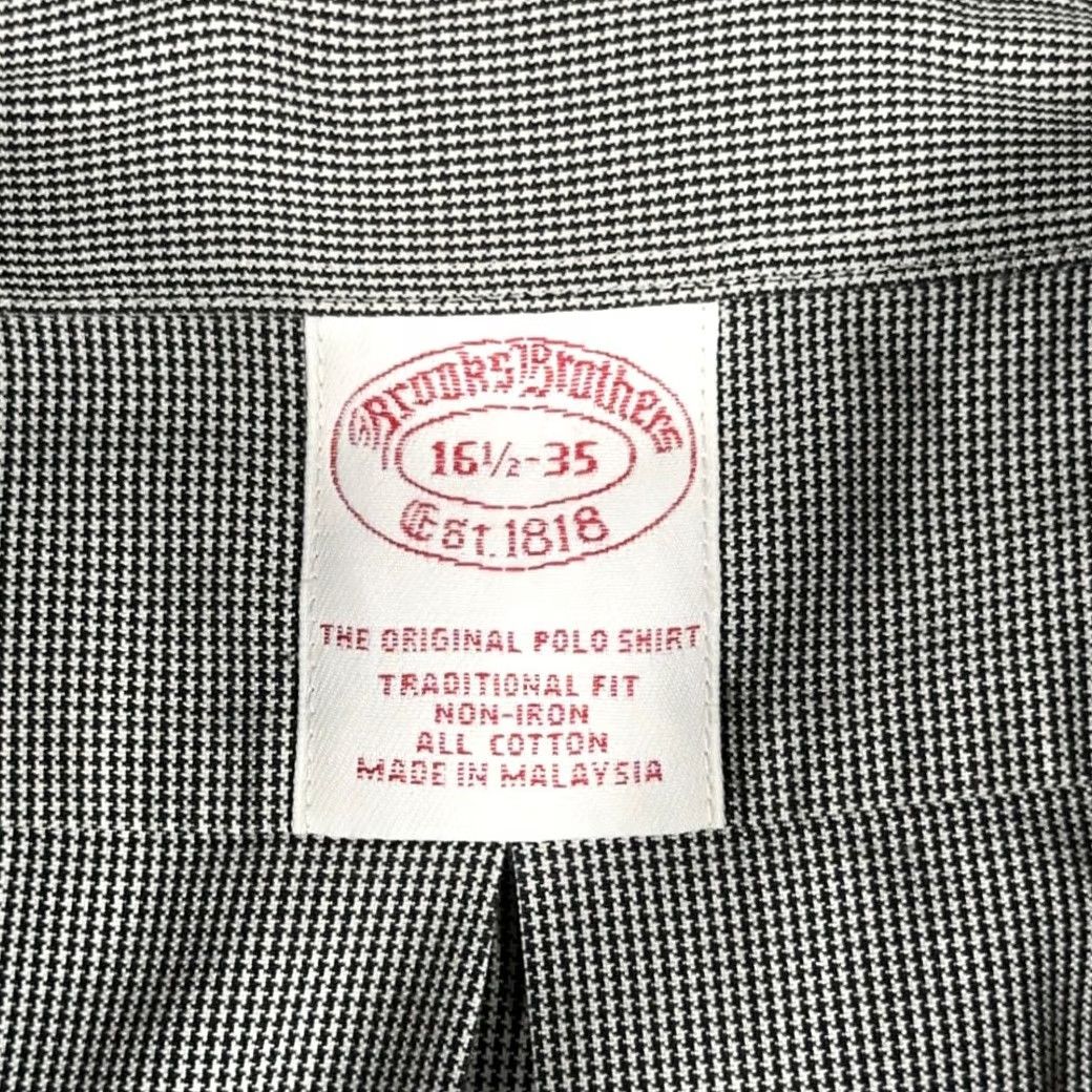 Brooks Brothers Brooks Brothers Shirt Adult XL Black White Houndstooth Micro Check Button-Down Long Sleeve Pocket Cotton Regular Mens Size US XL / EU 56 / 4 - 4 Thumbnail