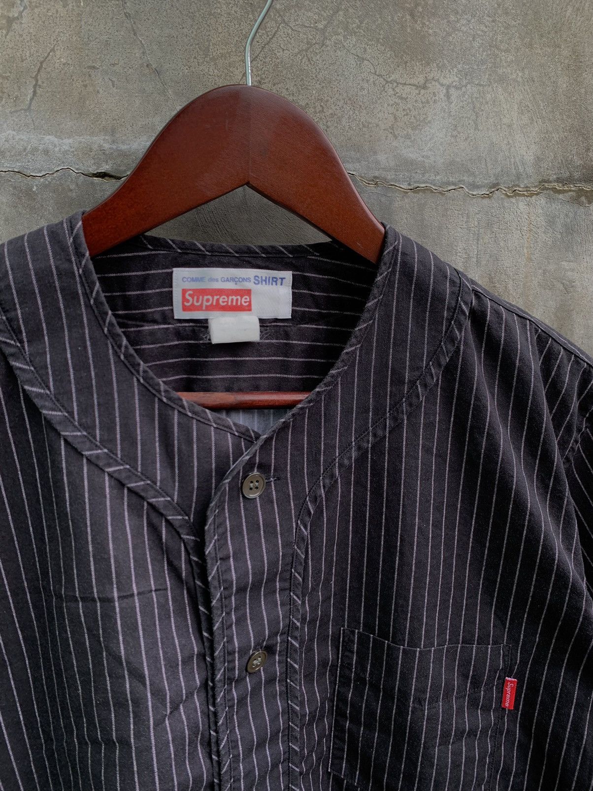 Comme des Garcons SHIRT × Supreme SS14 Pin Stripe Baseball Jersey Size US M / EU 48-50 / 2 - 6 Thumbnail
