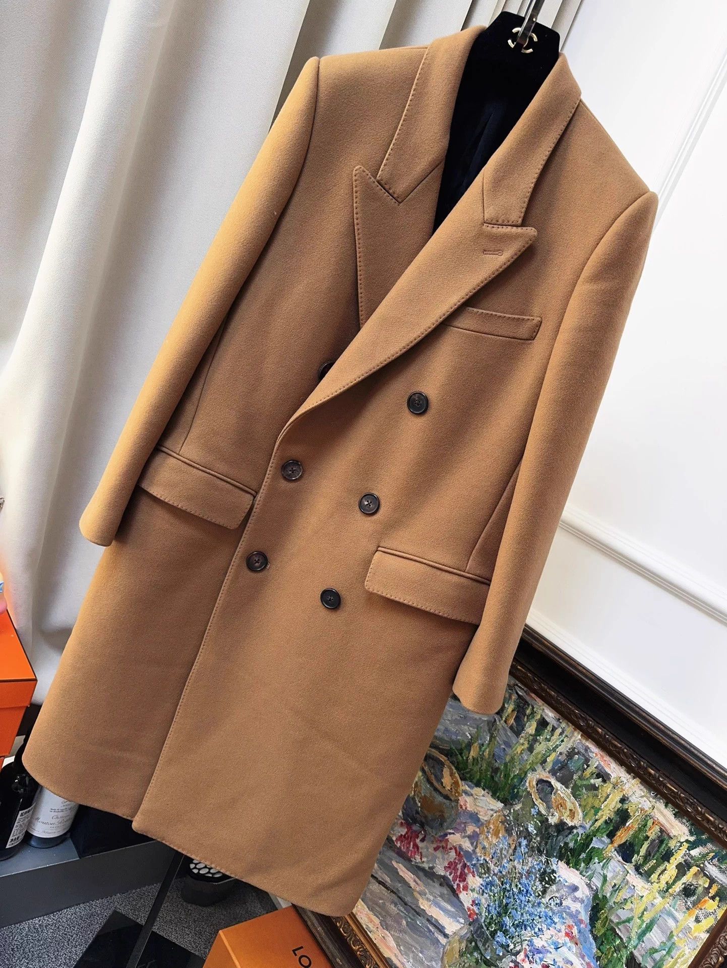 Celine Celine Khaki Double Breasted Wool Coat 36 Size XS / US 0-2 / IT 36-38 - 1 Thumbnail
