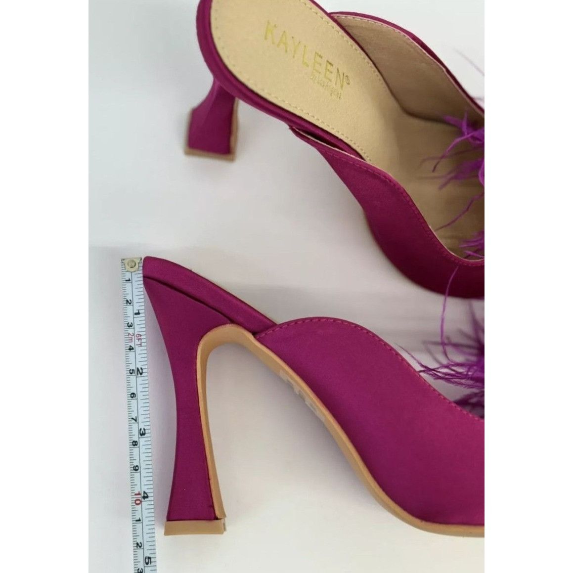 Other KAYLEEN / Cailin-20 / Pink Satin / Mule Heels / With Feather Size US 9 / IT 39 - 5 Thumbnail
