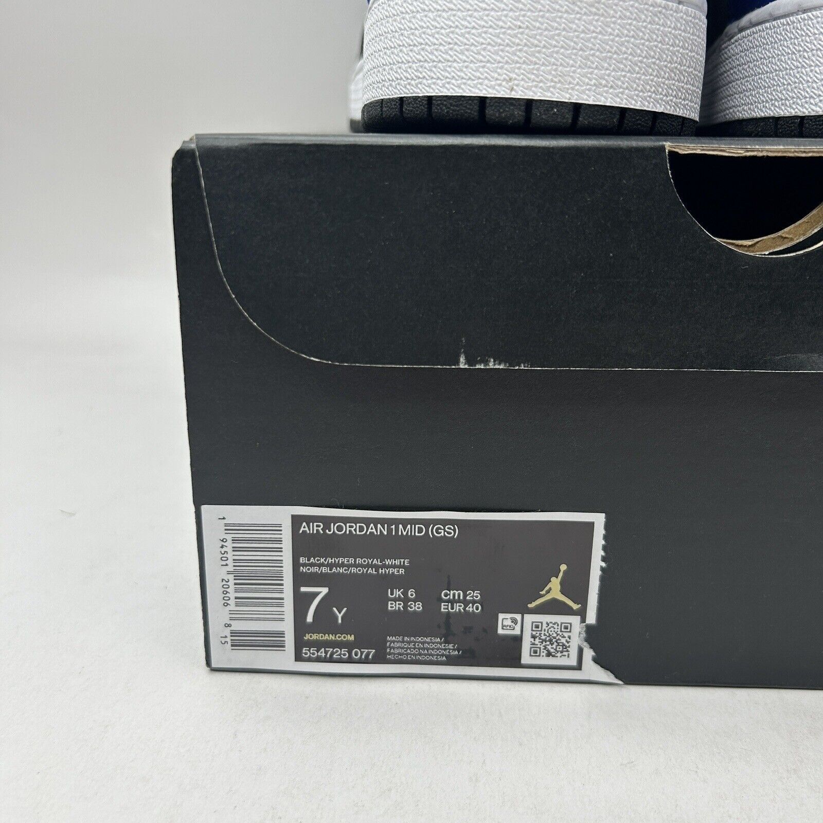 Jordan Brand Nike Air Jordan 1 Mid Retro GS “Hyper Royal” 2023 Size US 8.5 / IT 38.5 - 5 Thumbnail