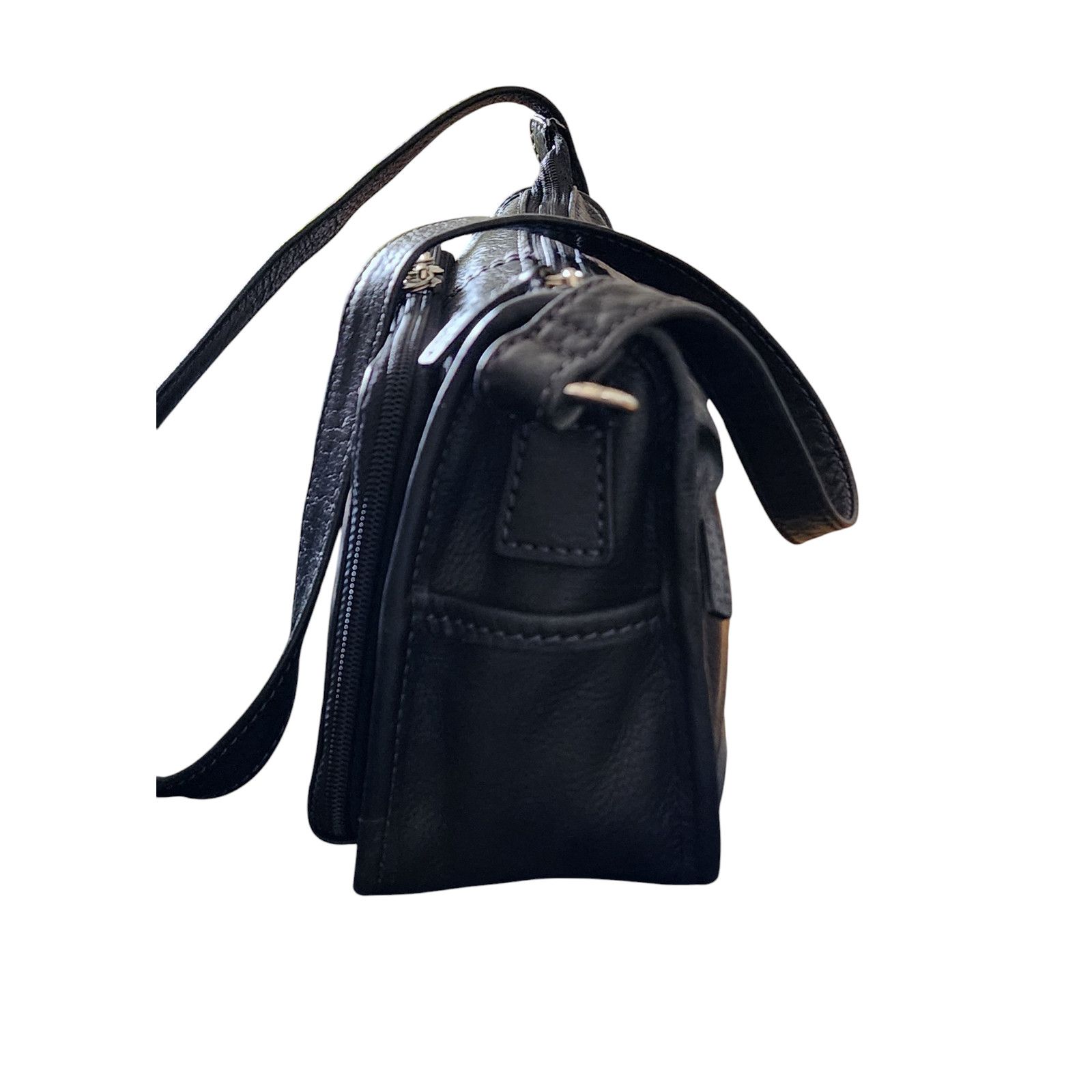 Fossil Vintage Fossil Shoulder Bag Black Leather Structured Pockets Size ONE SIZE - 9 Thumbnail