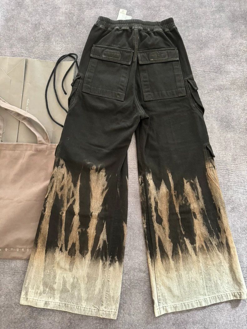 Rick Owens Rick Owens size xs 24FW Flame Wash Black Denim Cargo Bela Size US 28 / EU 44 - 2 Thumbnail