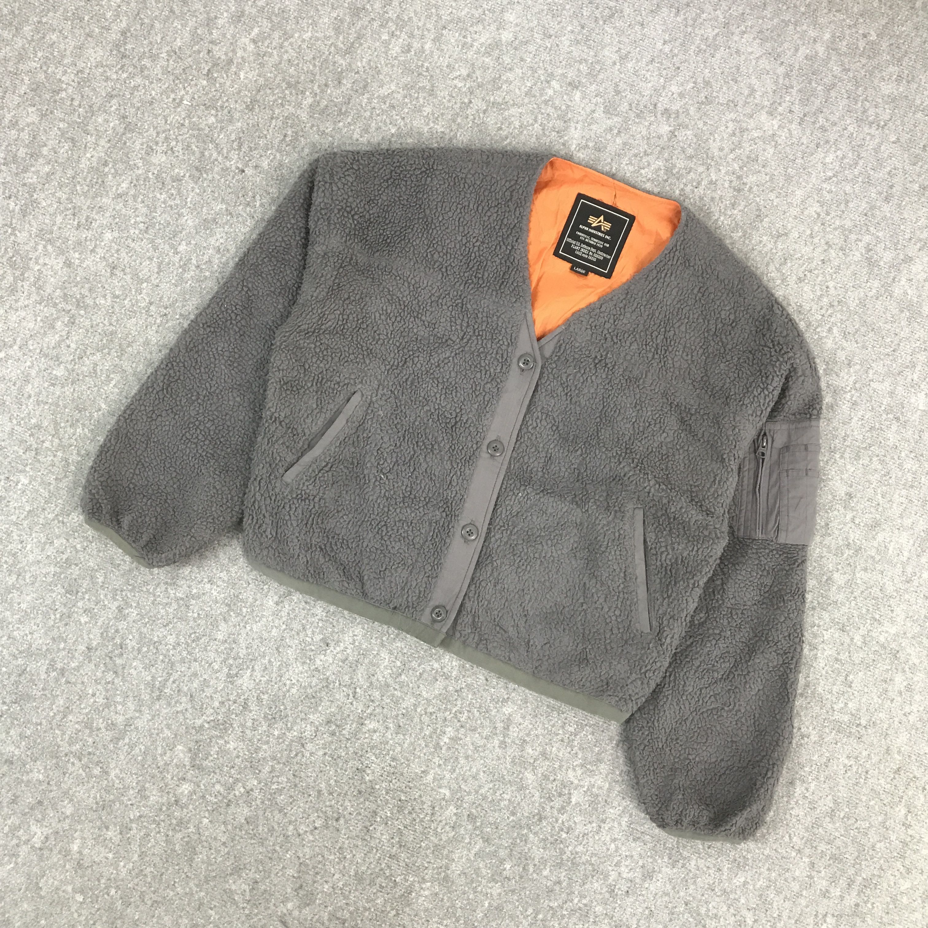 Alpha Industries ALPHA INDUSTRIES CARDIGAN FLEECE JACKET Size US L / EU 52-54 / 3 - 5 Thumbnail