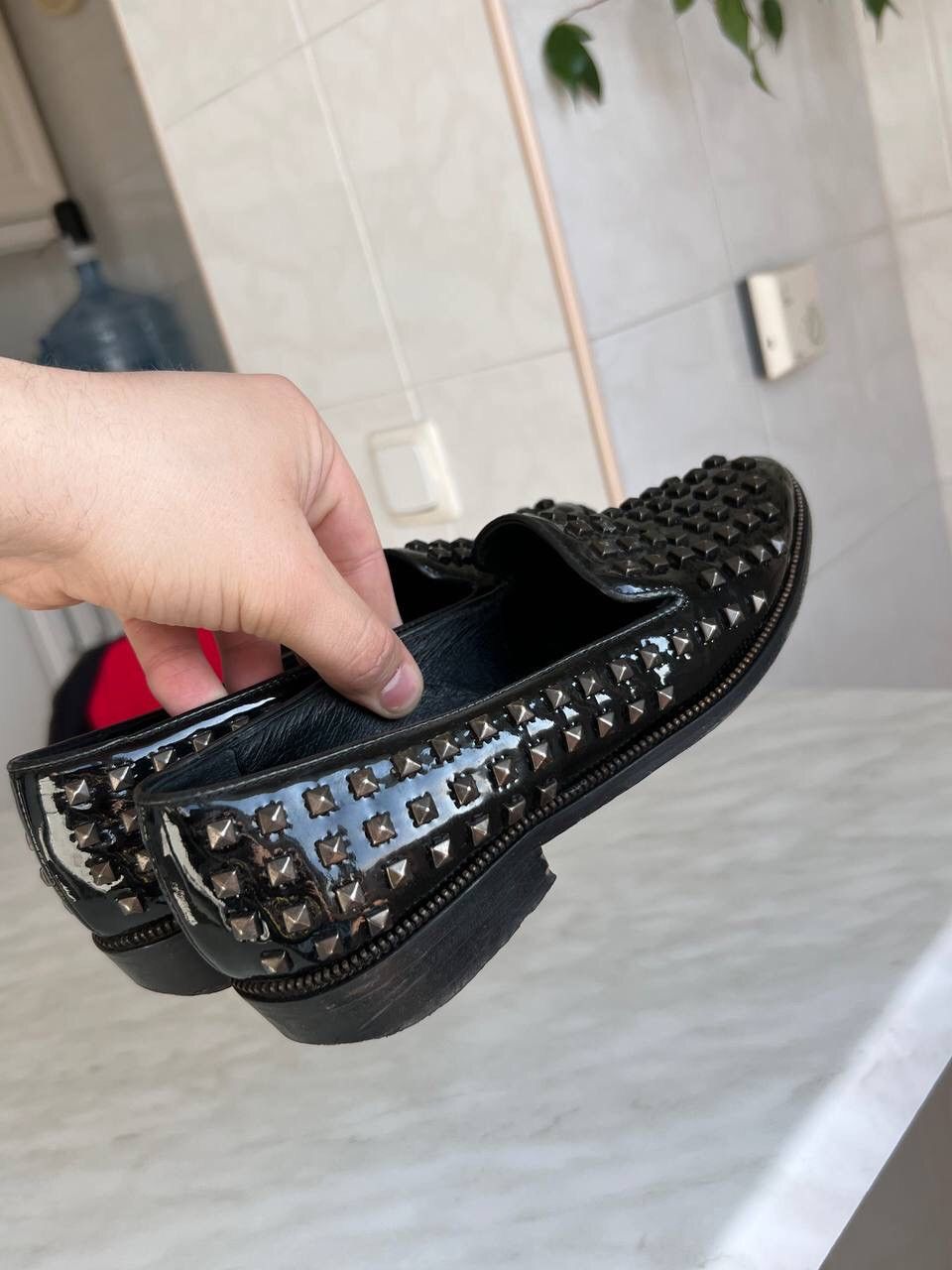 Leather × The Kooples The Kooples Black Leather Loafer Studded Shoes Avant-Garde Size US 7 / IT 37 - 15 Thumbnail