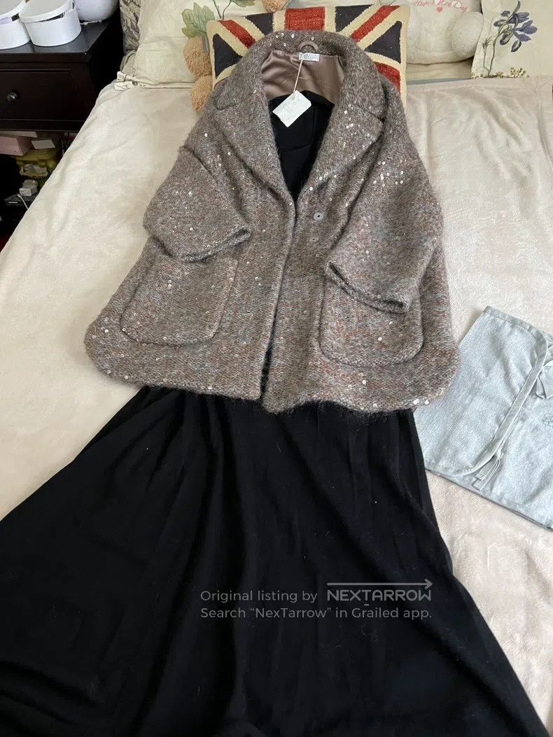 Brunello Cucinelli Brunello Cucinelli Sequin Cashmere Mohair Overcoat Size M / US 6-8 / IT 42-44 - 5 Thumbnail