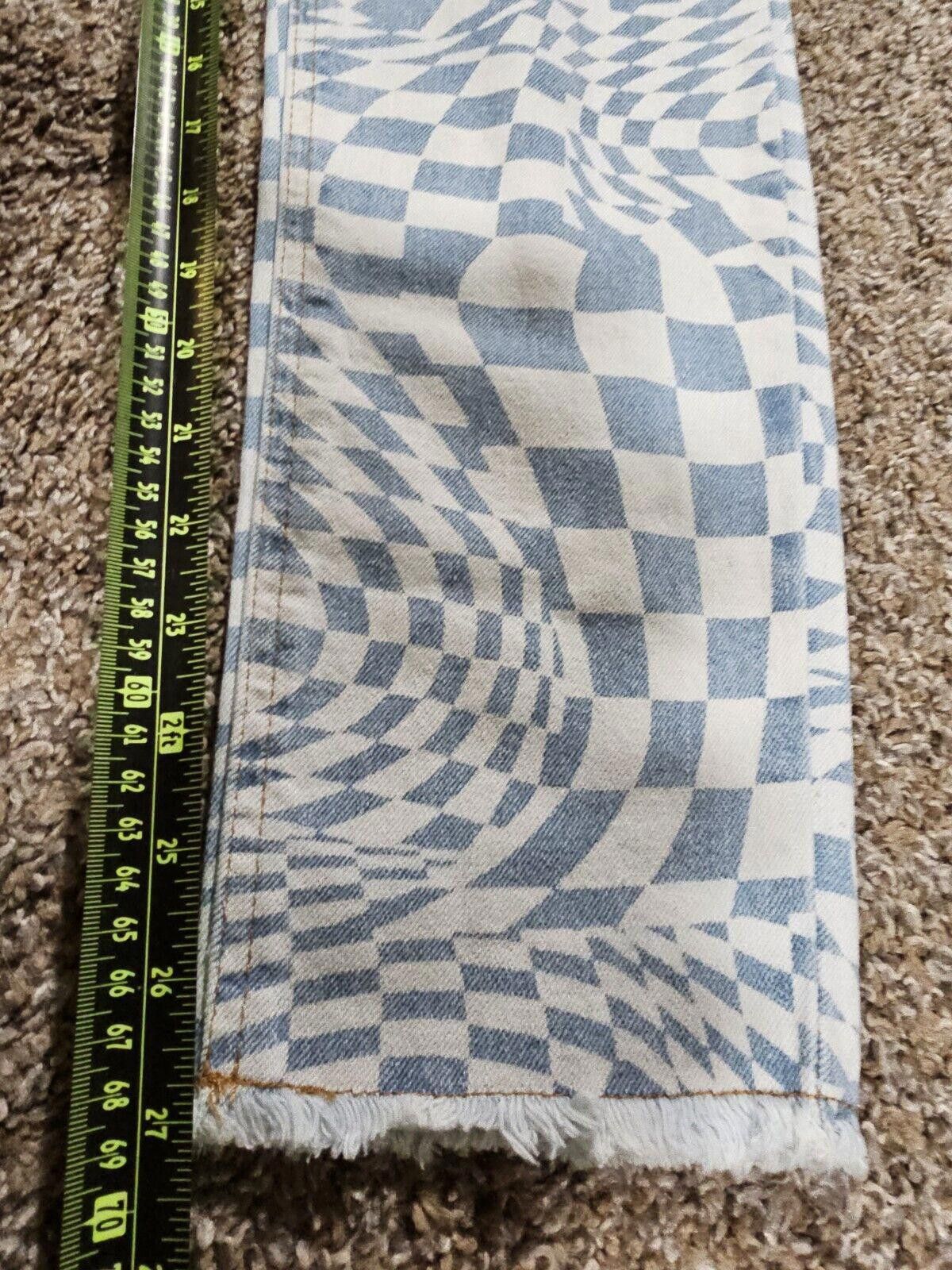 Designer tinseltown optical illusion trippy 5 jean Fray Hems Distress Size 30" / US 8 / IT 44 - 5 Thumbnail