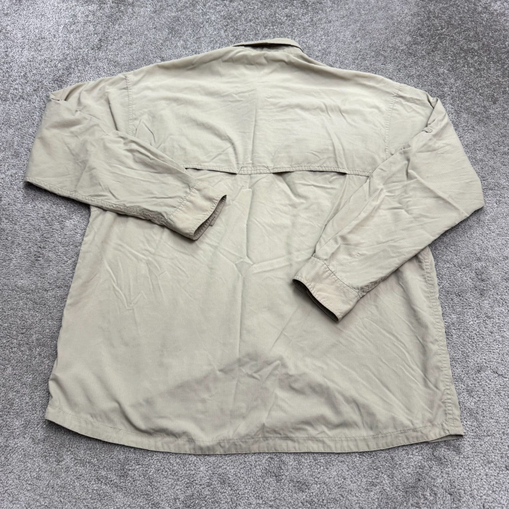 Vintage Columbia Button-Up Shirt Men L Beige Nylon Long Sleeve Outdoor Classic Vintage No Size US L / EU 52-54 / 3 - 2 Thumbnail