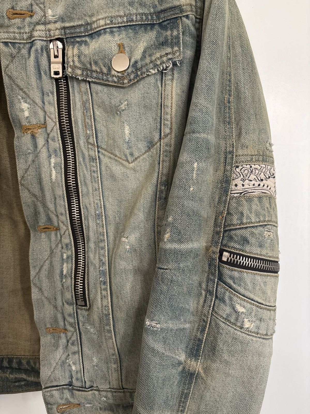 Amiri Amiri Aged Denim Trucker Jacket Size US S / EU 44-46 / 1 - 7 Thumbnail