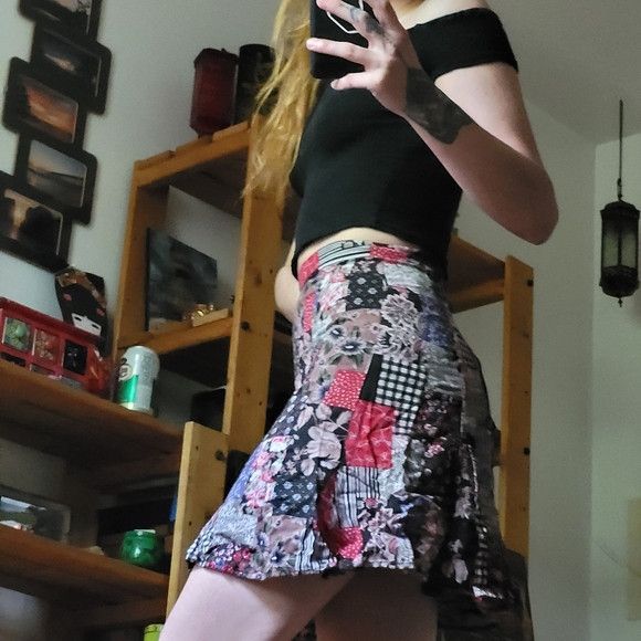 Vintage Next Issue Vintage Patchwork Floral Mini Skirt - S Size 25" / US 0 / IT 36 - 7 Thumbnail