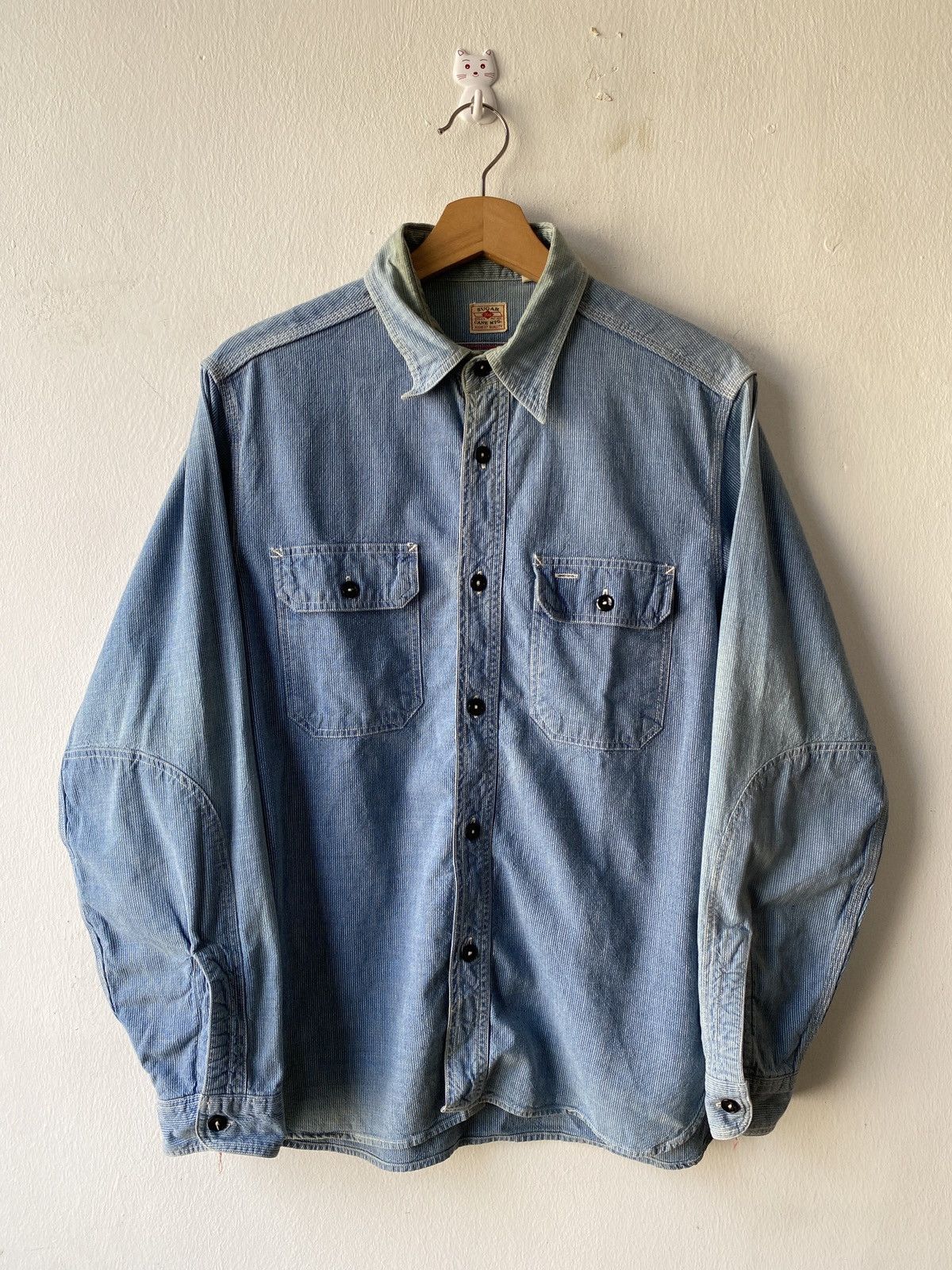 Japanese Brand Vintage Sugar Cane Pinstripe Button Up Shirt Size US M / EU 48-50 / 2 - 3 Thumbnail