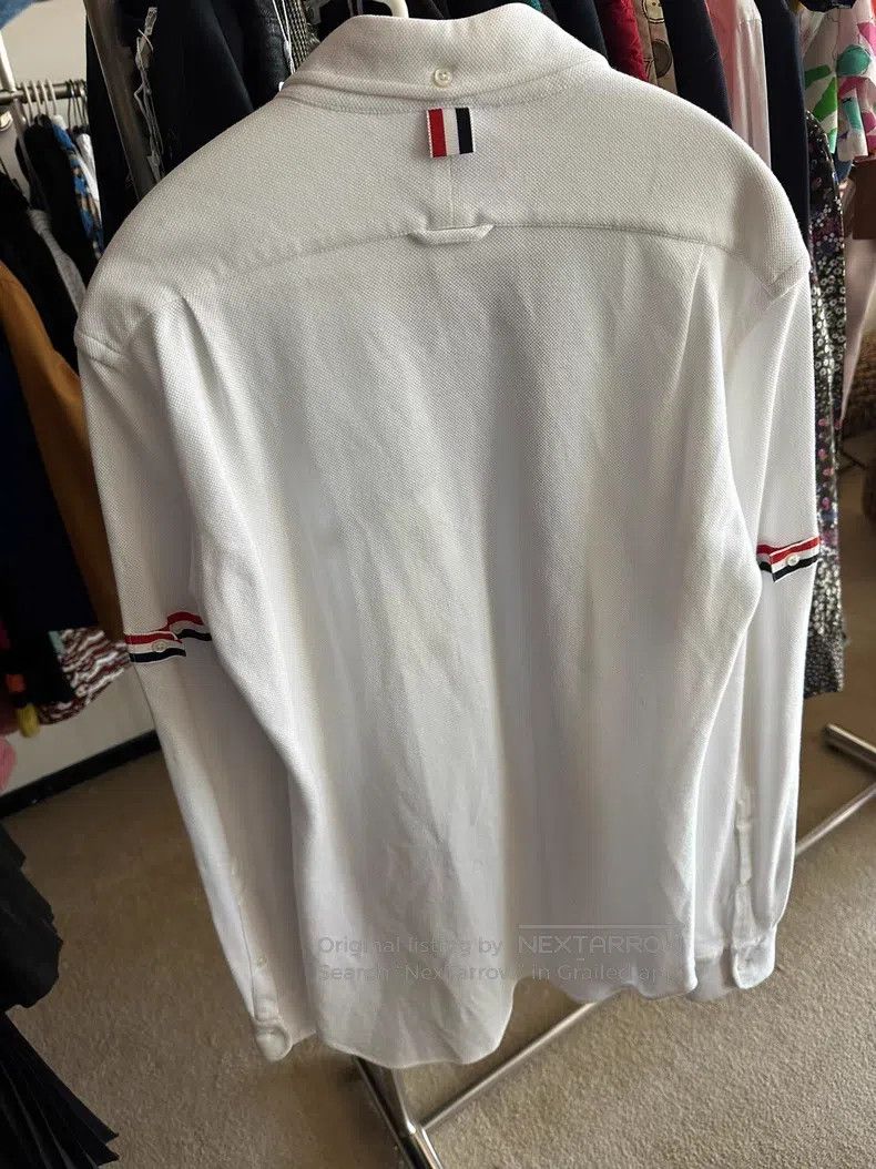 Thom Browne Thom Browne Classic Waffle Double Sleeve Logo Shirt Size US M / EU 48-50 / 2 - 2 Thumbnail