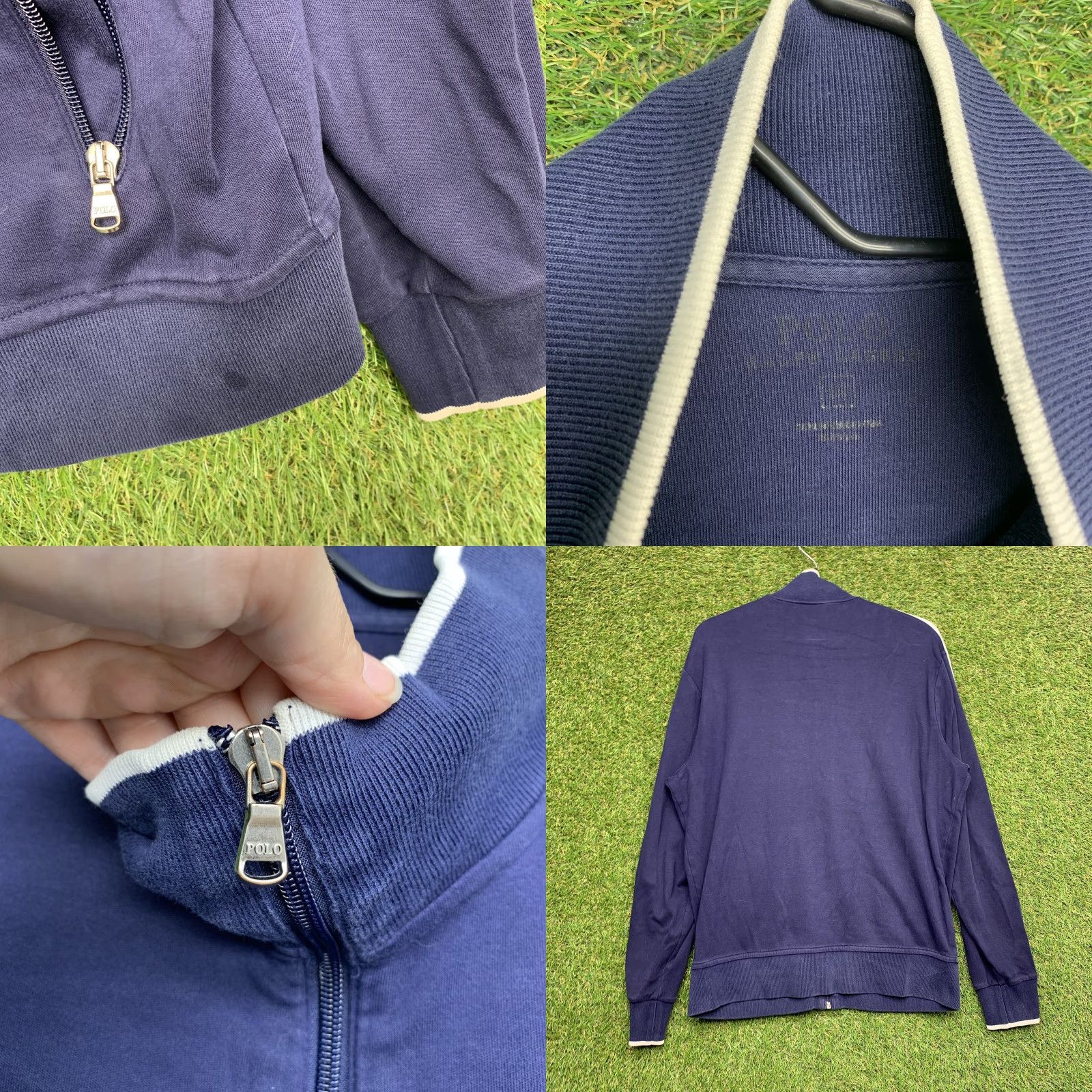 Polo Ralph Lauren VINTAGE Ralph Lauren Track Jacket Mens Large Navy Blue Full Zip Athletic Retro Polo Polo Pony Sports Casual Size US L / EU 52-54 / 3 - 8 Thumbnail