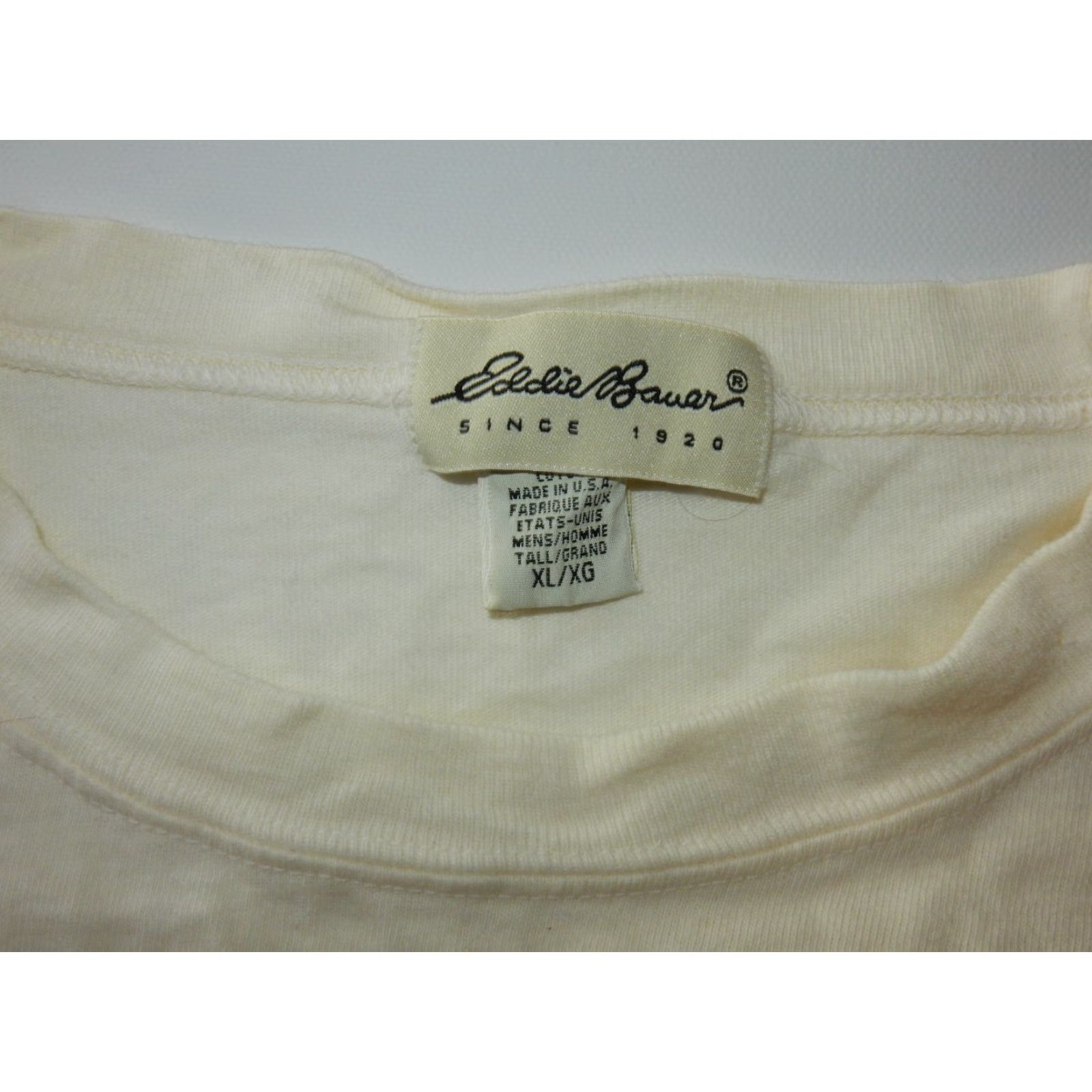 Eddie Bauer VINTAGE Eddie Bauer Men's T-Shirt Long Sleeve Beige Cotton USA Made XLT Big & Tall Shirts Mens Size US XL / EU 56 / 4 - 3 Thumbnail