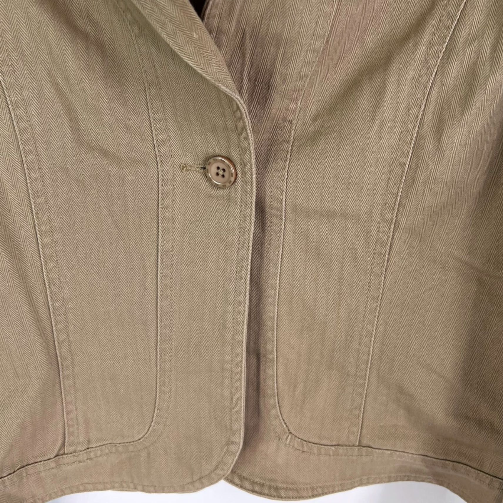 Gustin VINTAGE Austin Blazer Womens Notched Brown 100% Cotton Single-Breasted Tailored 42 in Chest Regular M Size Size M / US 6-8 / IT 42-44 - 4 Thumbnail