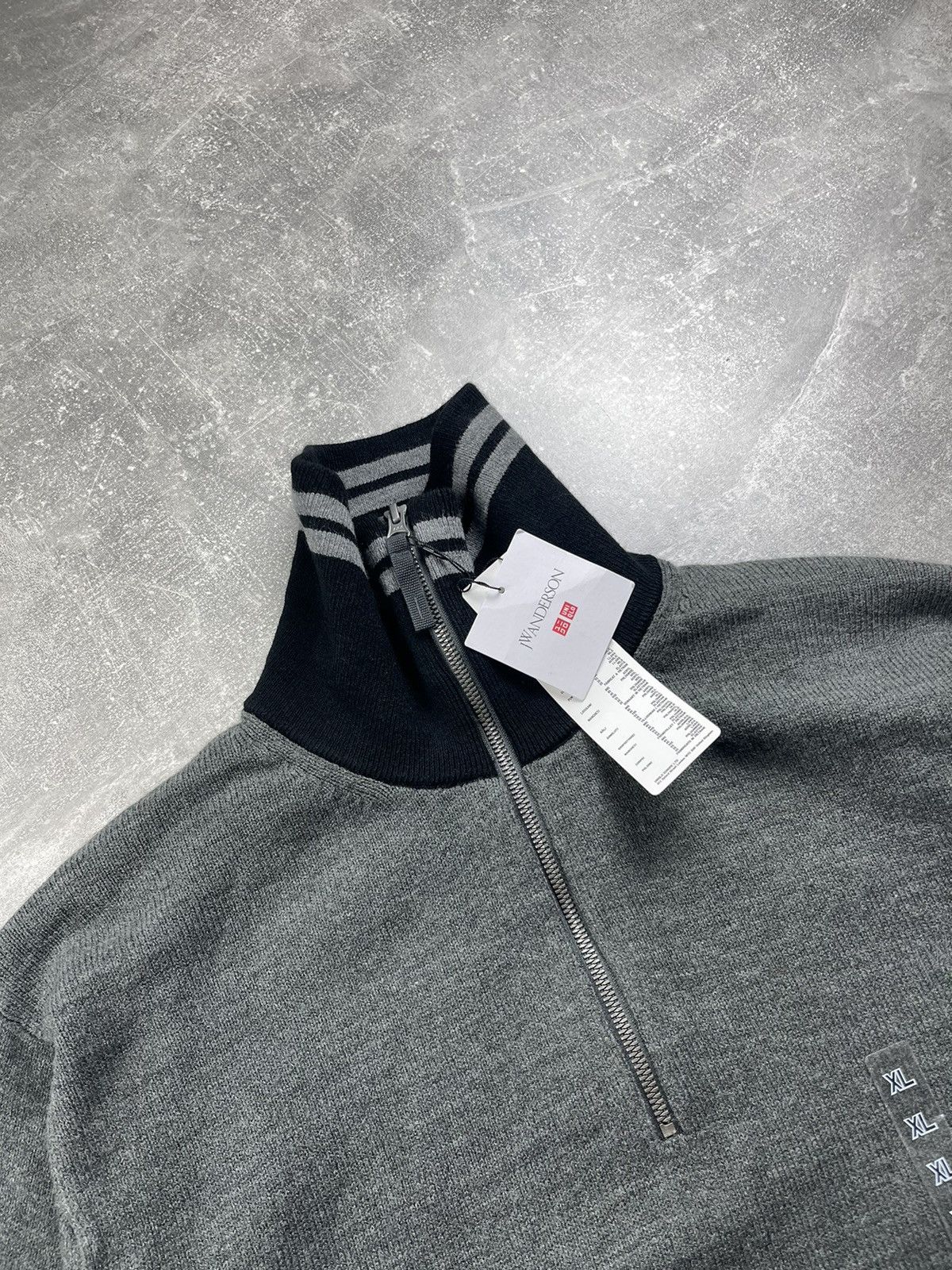 JW Anderson × Uniqlo Uniqlo x JW Anderson Half Zip Knit Sweater Gray Black Size US XL / EU 56 / 4 - 6 Thumbnail