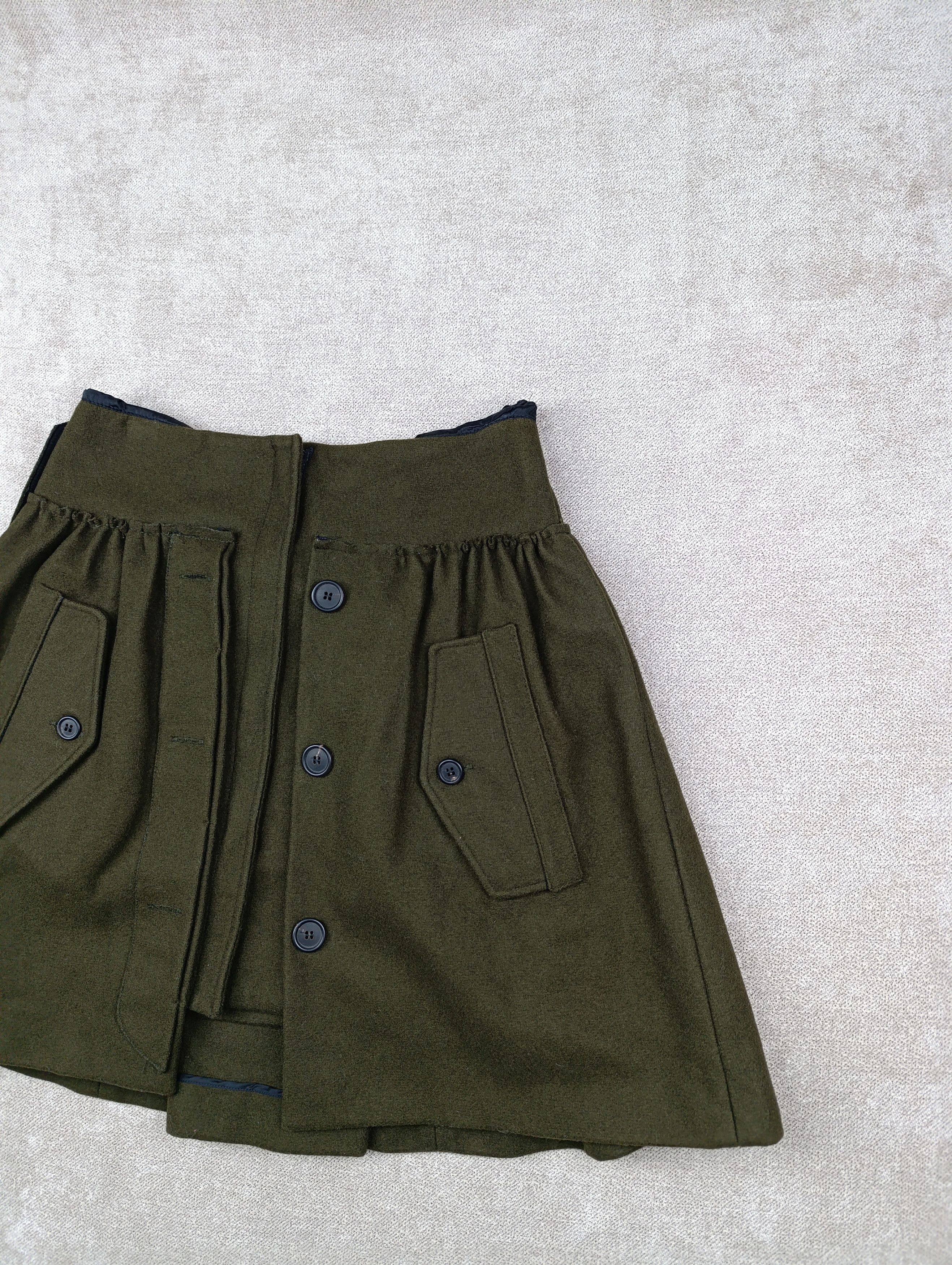 Miu Miu MIU-MIU CHOPPY WOOL PLEATED DARK GREENISH BROWN SKIRT Size 25" / US 0 / IT 36 - 6 Thumbnail