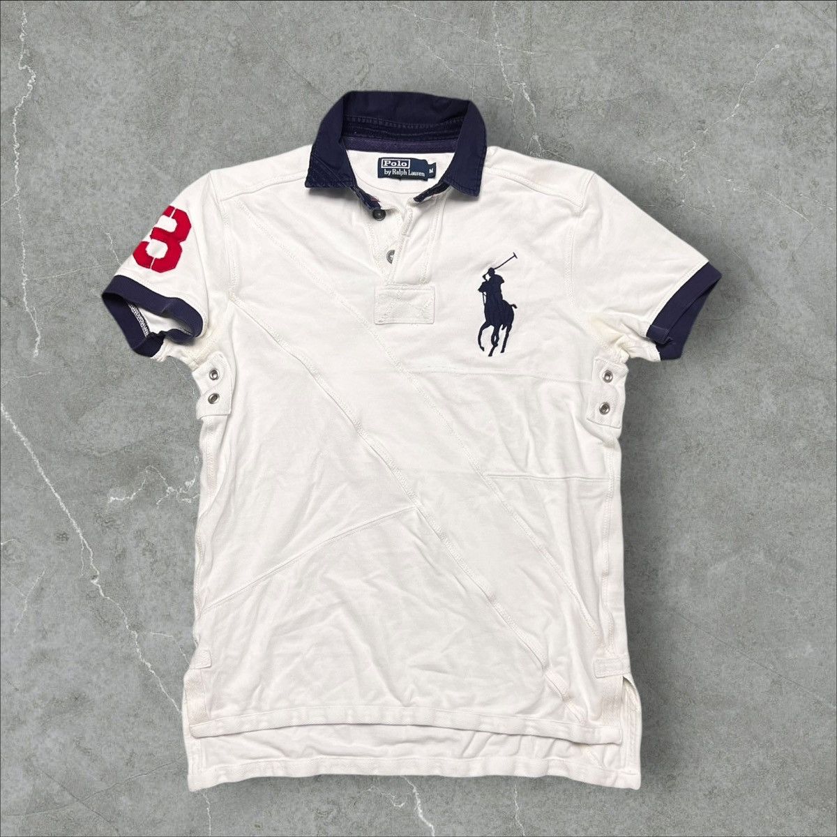 Polo Ralph Lauren × Vintage Polo Ralph Lauren big pony size M white navy Size US M / EU 48-50 / 2 - 1 Thumbnail