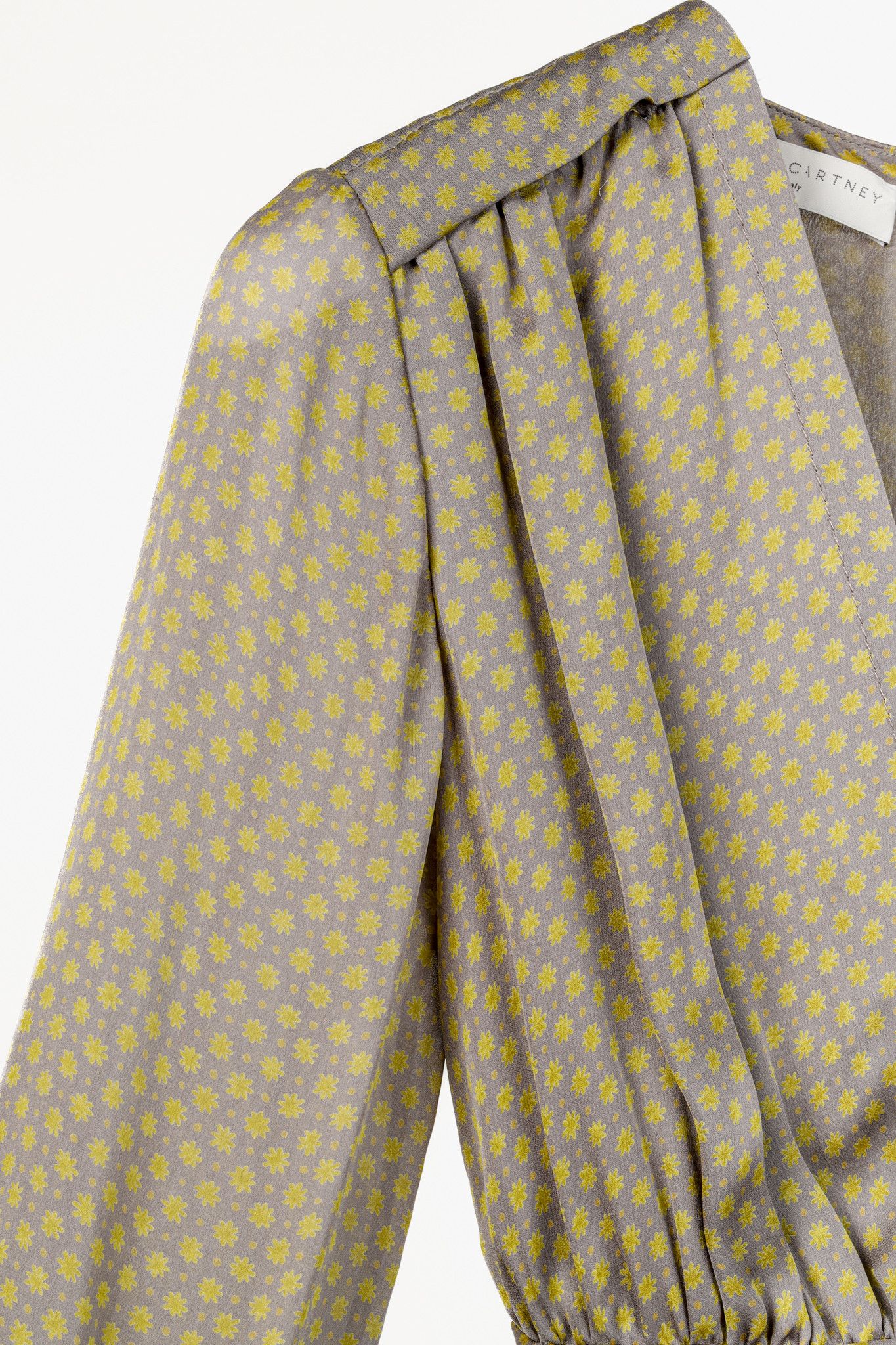 Stella McCartney Stella McCartney Grey and Yellow Ditsy Floral Silk Dress Size S / US 4 / IT 40 - 5 Thumbnail