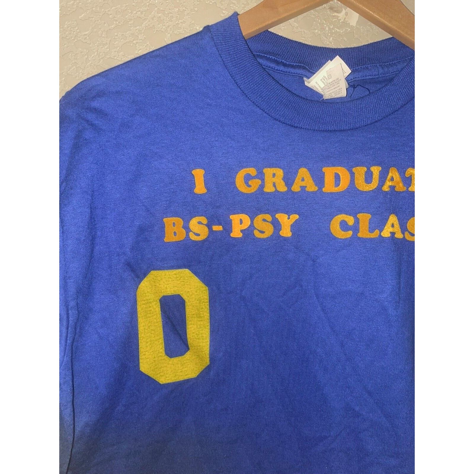 Jerzees Vintage Psychology Shirt Graduated Bs-PSY Class BS PSY Tee M Size US M / EU 48-50 / 2 - 2 Thumbnail