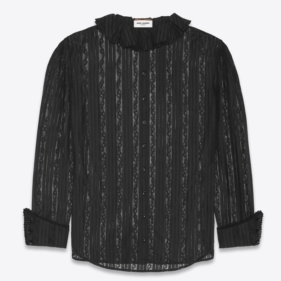 o1s1wg110924 Buttoned Shirt in Lace in Black