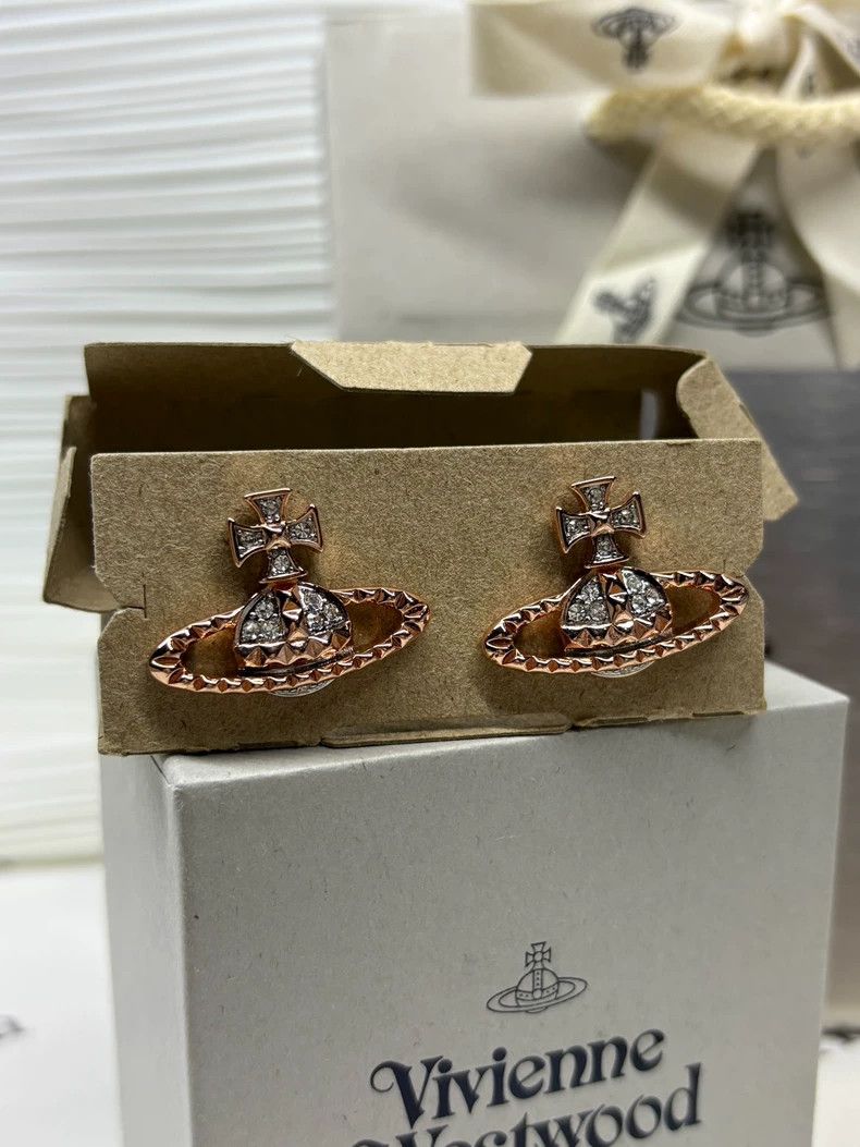 Vivienne Westwood Vivienne Westwood Classic Rivet Planet Relief Earrings Ros Size ONE SIZE - 3 Thumbnail