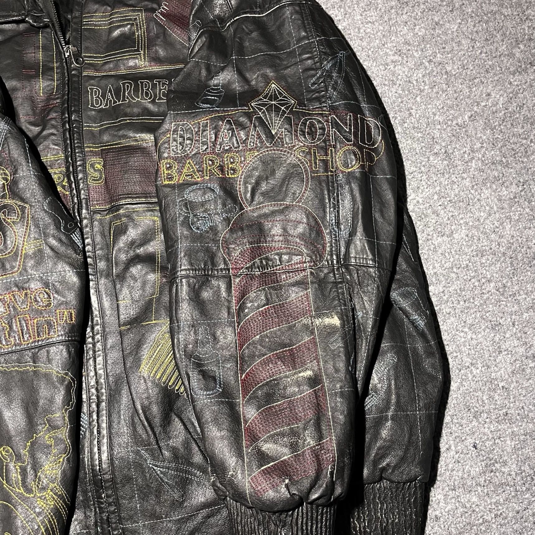 VINTAGE Signature Leather Men's Leather Jacket 3XL Oversized