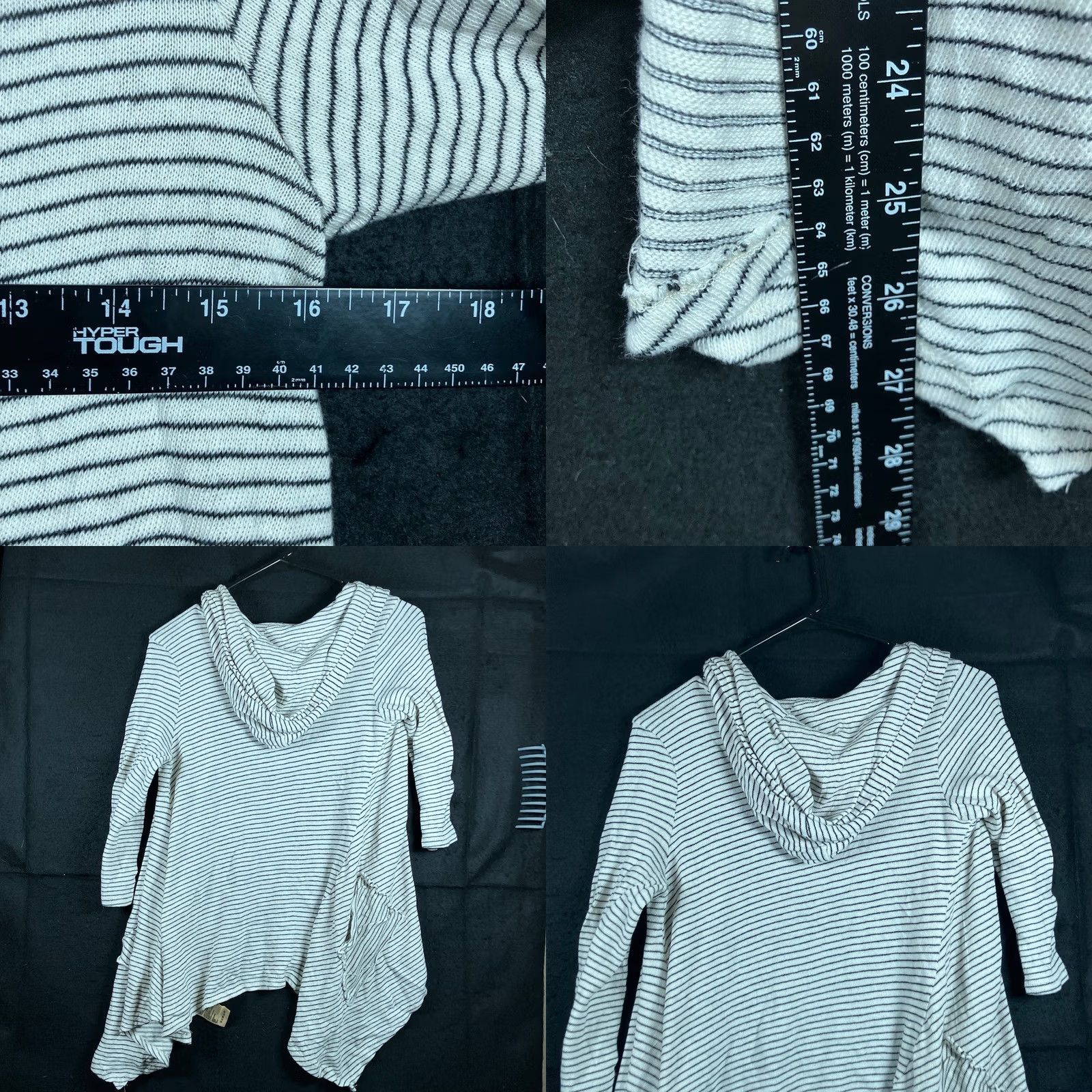 Anthropologie Saturday Sunday Women Cardigan Cream Black 3/4 Sleeve Waterfall Hooded S Sweater Women Size S / US 4 / IT 40 - 8 Thumbnail