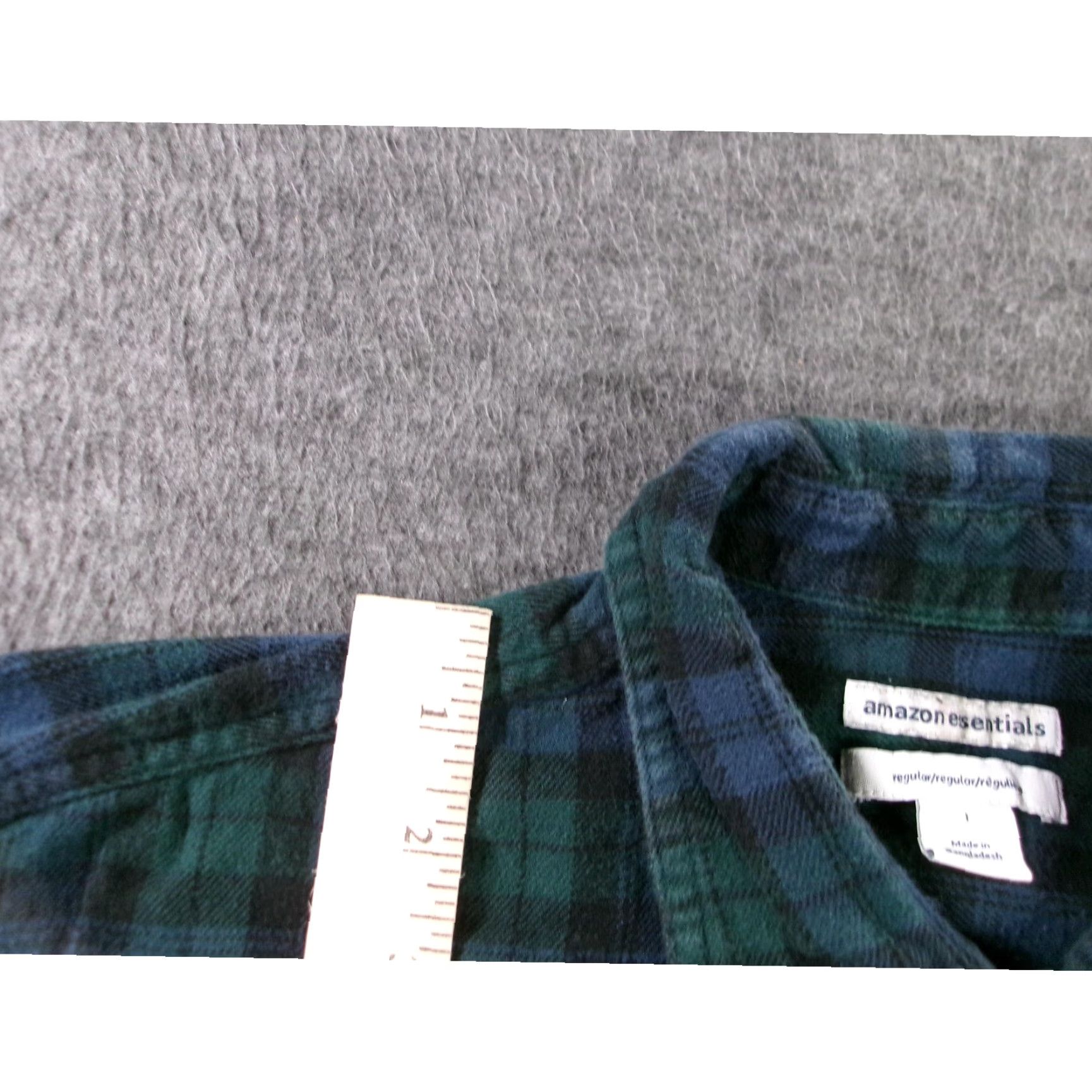 Essentials AMAZON ESSENTIALS Green Plaid Flannel Button-Up Shirt Men Large Classic Casual Size US L / EU 52-54 / 3 - 5 Thumbnail