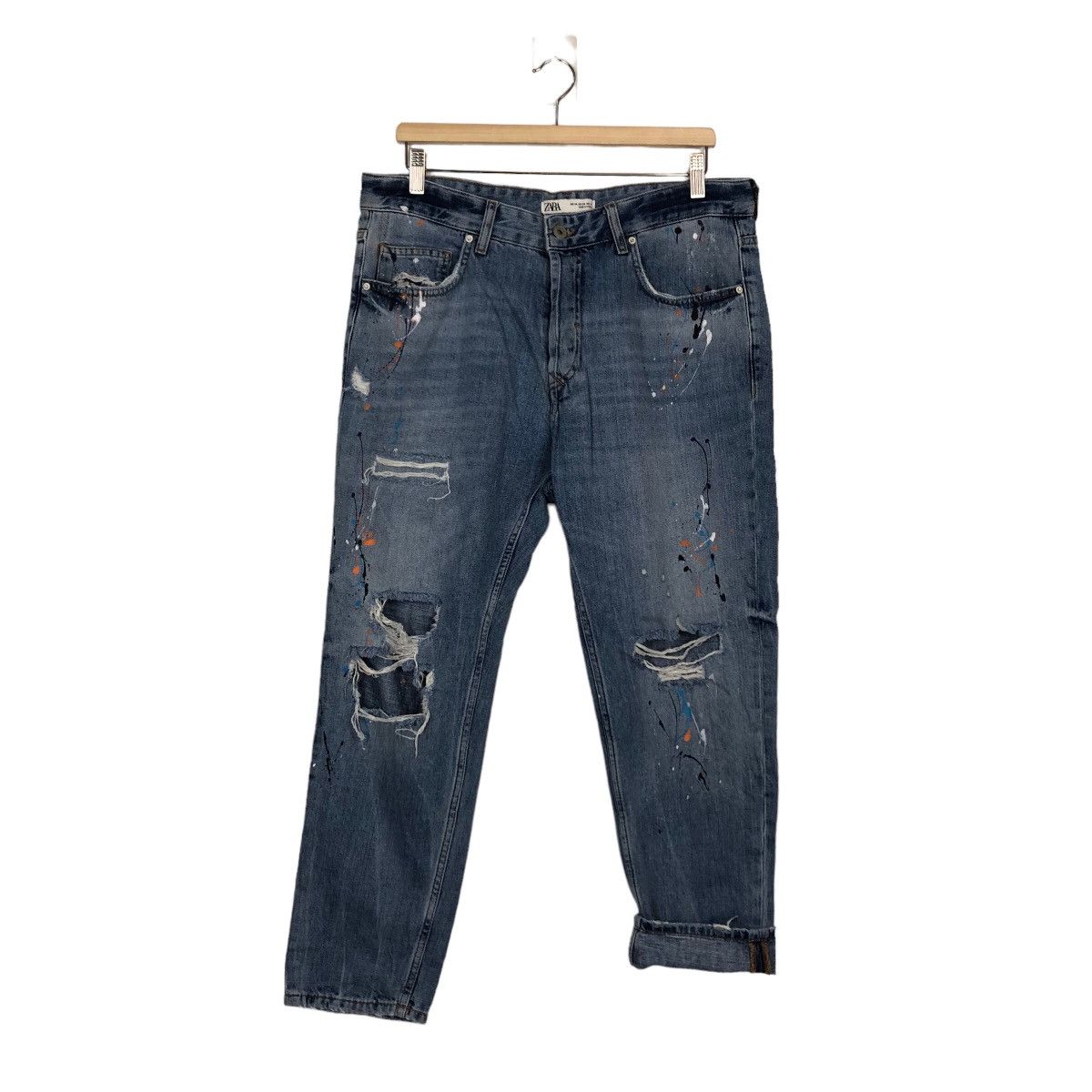 Japanese Brand 🔥RARE DISTRESSED DENIM JEANS ZARA DESIGNER Size US 34 / EU 50 - 8 Thumbnail