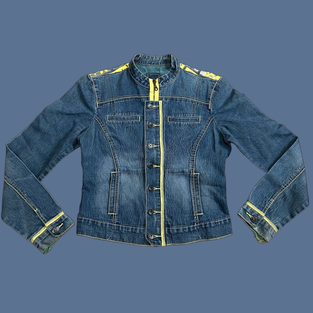 Denime VINTAGE Girbaud Jacket Denim Shacket 90s Collared Button Long Sleeve Women L Blue Denim Jacket Casual Party/Cocktail Size L / US 10 / IT 46 - 1 Thumbnail