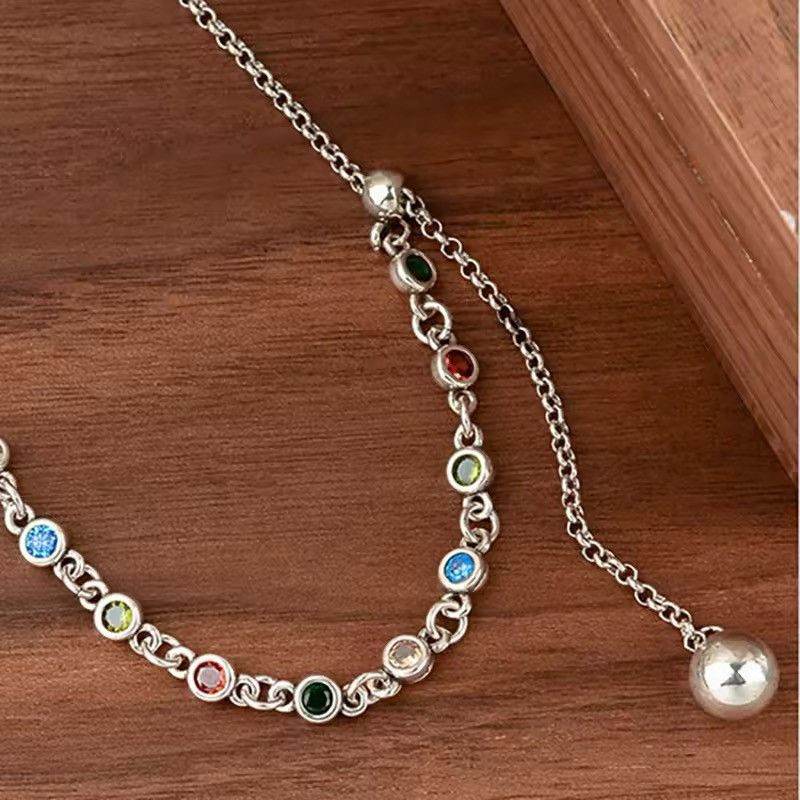 Jewelry Creative Trendy Elegant Multicolor Zircons Ball Bracelet Size ONE SIZE - 3 Thumbnail