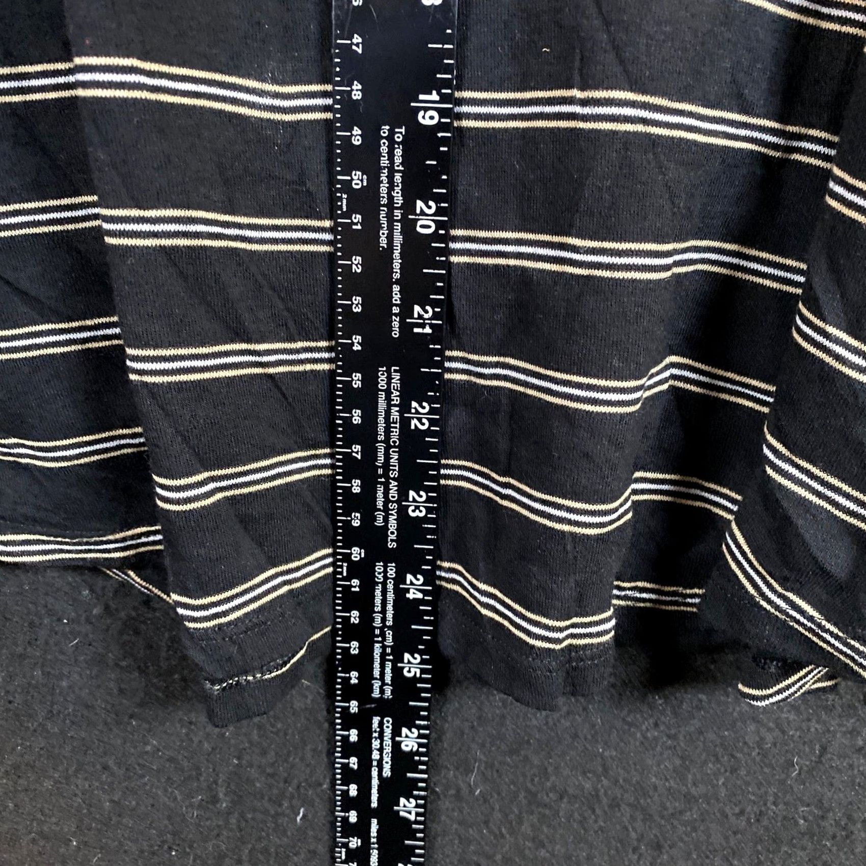 J. Jill J.Jill Shirt Black Striped Pima Tie Sleeve L Jersey Cotton 3/4 Sleeve Casual Womens Size L / US 10 / IT 46 - 6 Thumbnail