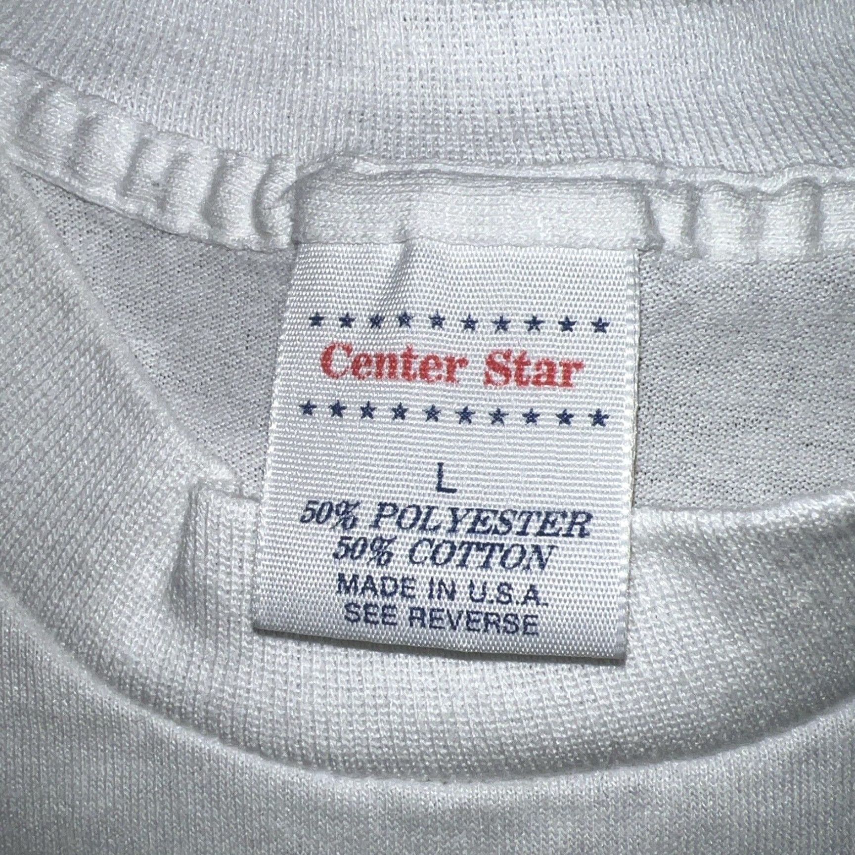 Vintage VTG Center Star T-Shirt Unisex Size L White Maxine Comic Stitch Star One Stitch 90s Mens Size US L / EU 52-54 / 3 - 4 Thumbnail