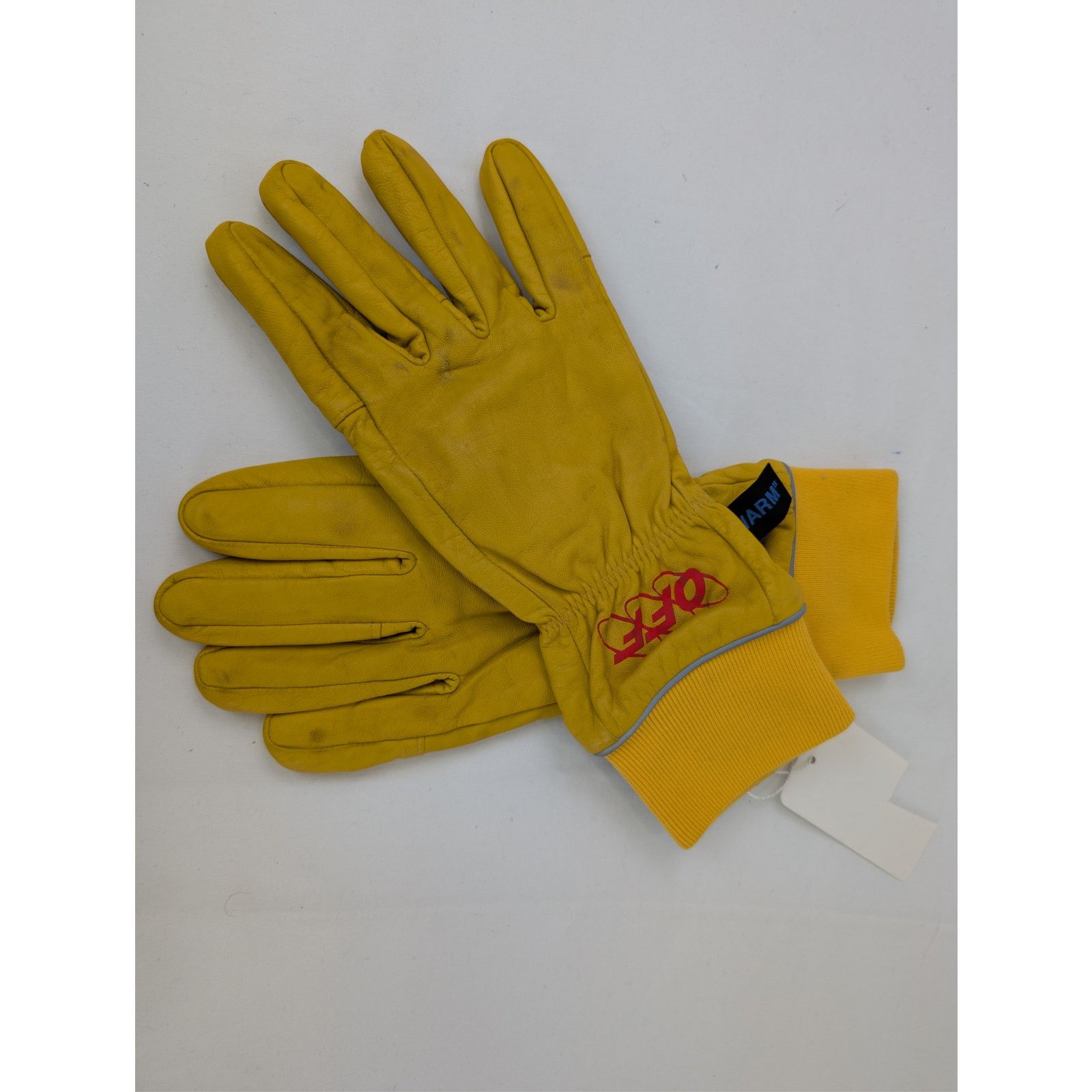 Off-White o1rshd1 Size: 10 / Distressed Logo Rib Cuff Gloves in Yellow Size ONE SIZE - 4 Thumbnail