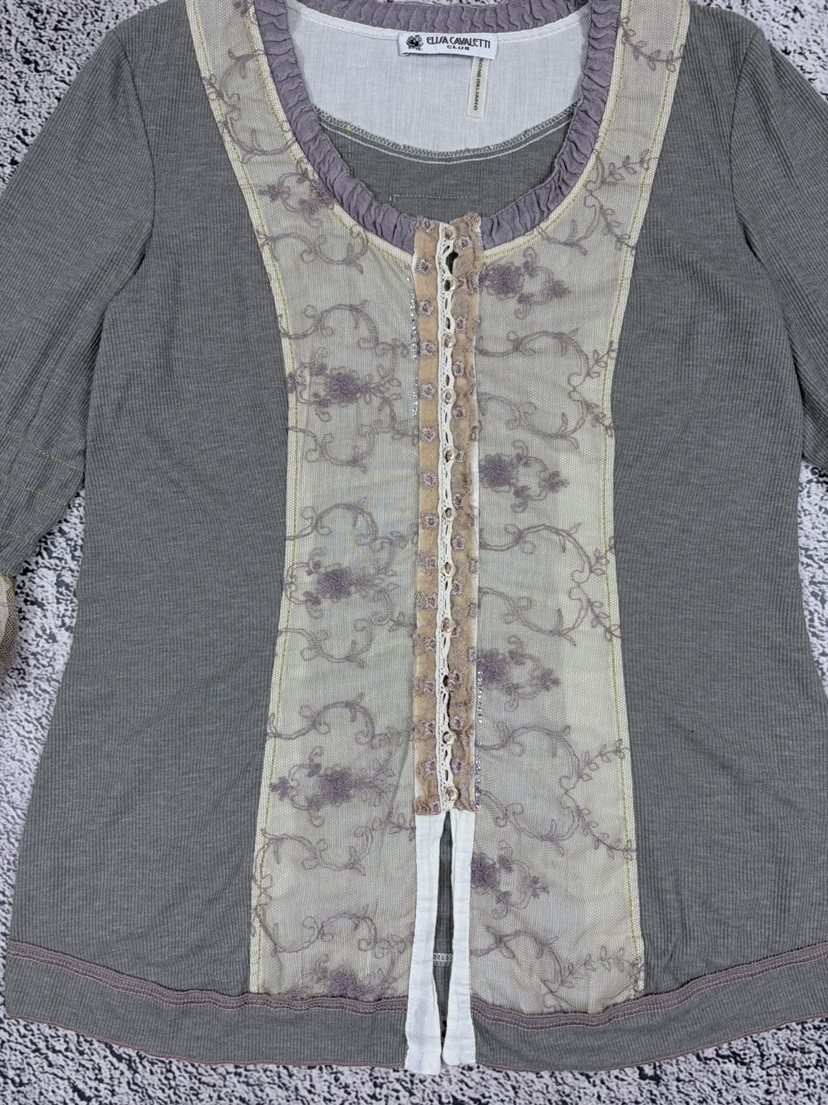 Elisa Cavaletti Elisa Cavaletti Fairycore Babydoll Boho Lace Ruffle Top L Size L / US 10 / IT 46 - 4 Thumbnail