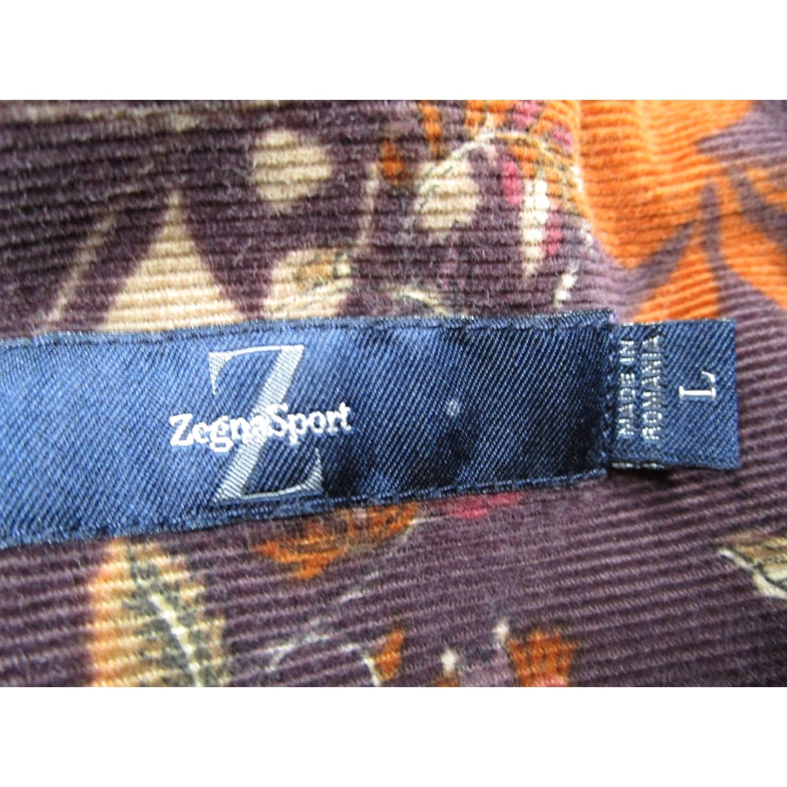 Ermenegildo Zegna Ermenegildo Zegna Corduroy Shirt Mens Large Multicolor Floral Button-Up Long Sleeve Casual Size US L / EU 52-54 / 3 - 3 Thumbnail