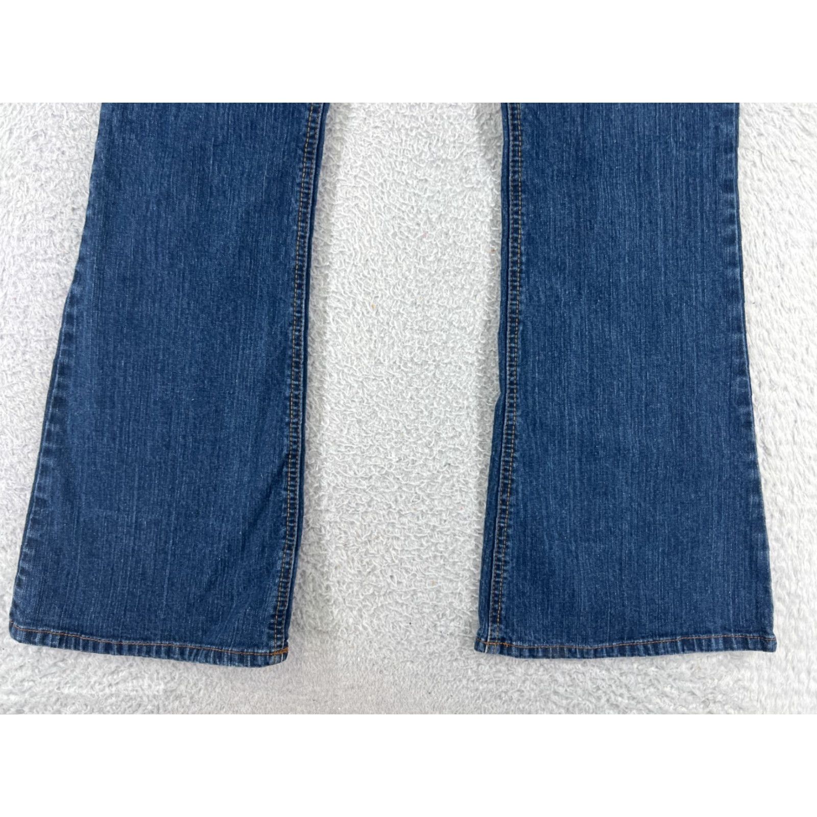 Denime SO Brand Women's Flared Jeans Pants Medium Wash Blue Cotton Denim 2010s Retro Relaxed Fit Size 34" / US 12 / IT 48 - 5 Thumbnail