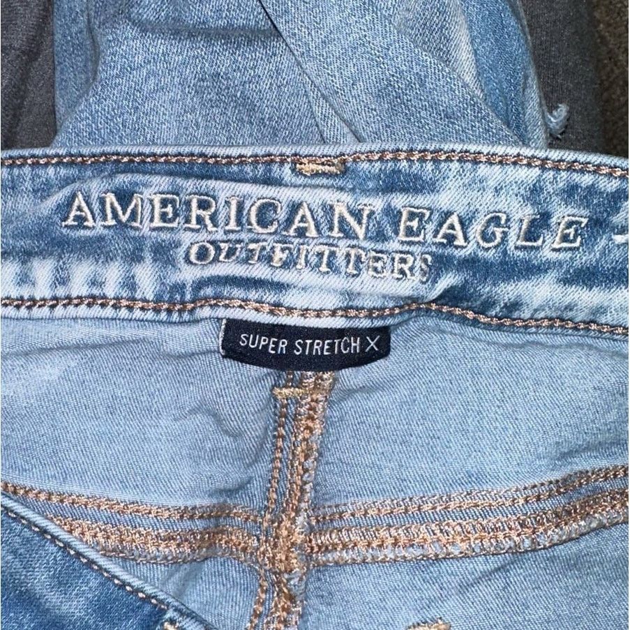 American Eagle Outfitters AEO Ripped & Thrashed Jegging Jeans Super Stretch X Size 29" - 8 Thumbnail