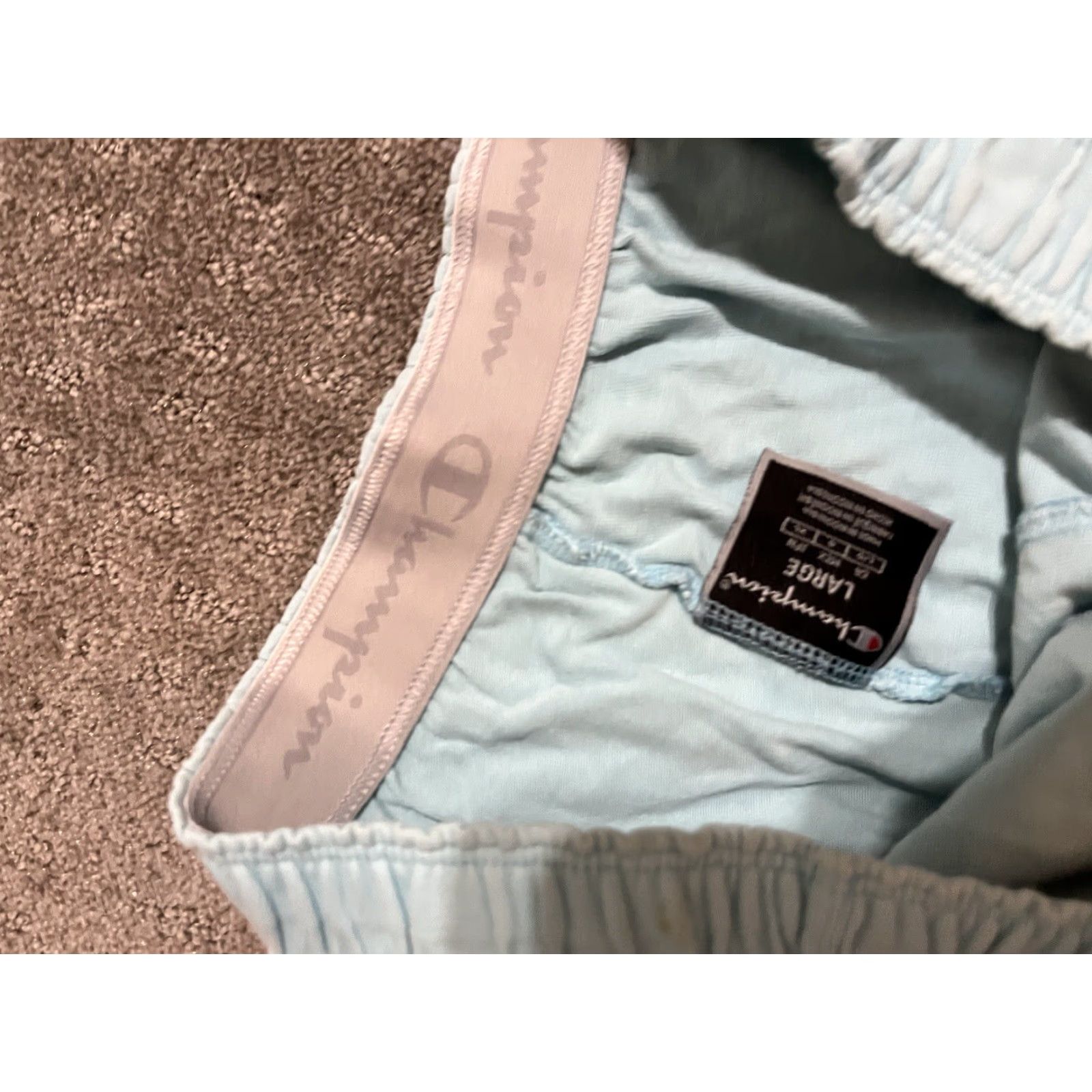 Champion Champion Shorts Women Large Blue Spearmint Logo Athletic Activewear Size 36" / US 14 / IT 50 - 4 Thumbnail