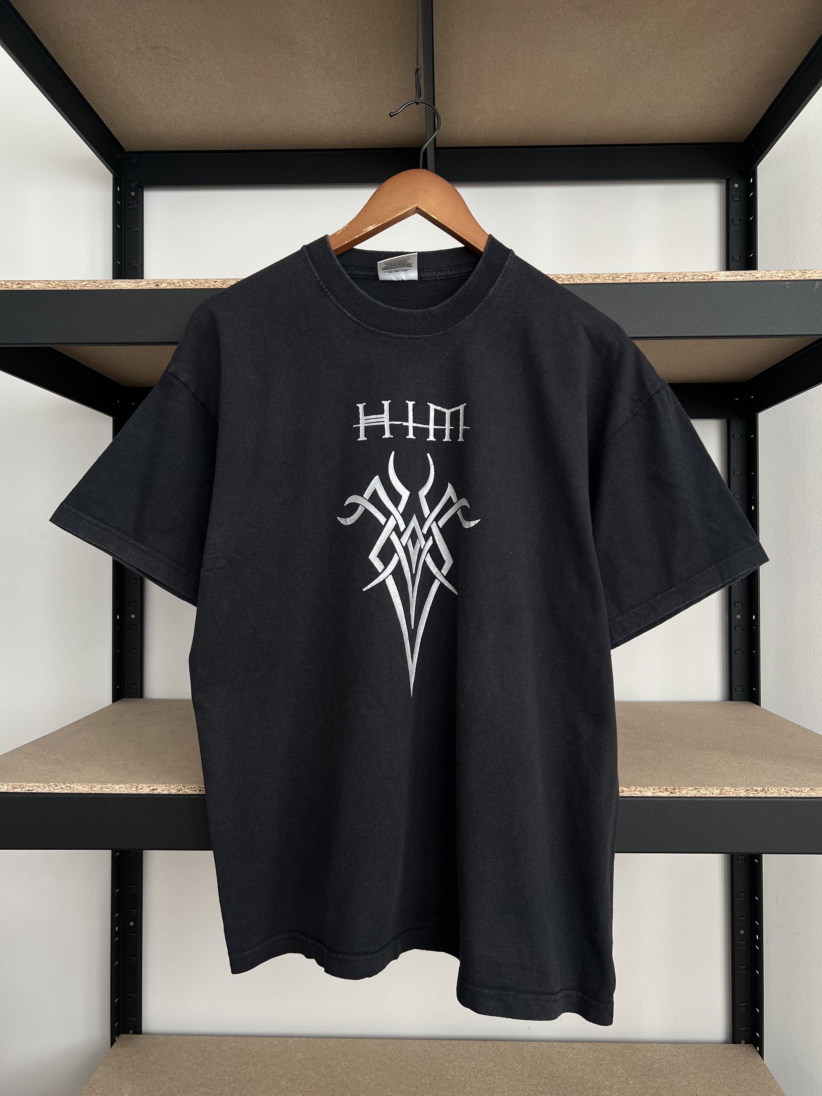 image of Band Tees x Rock T Shirt Vintage 2000S Him Glam Rock Band Black T-Shirt, Men's (Size Large)