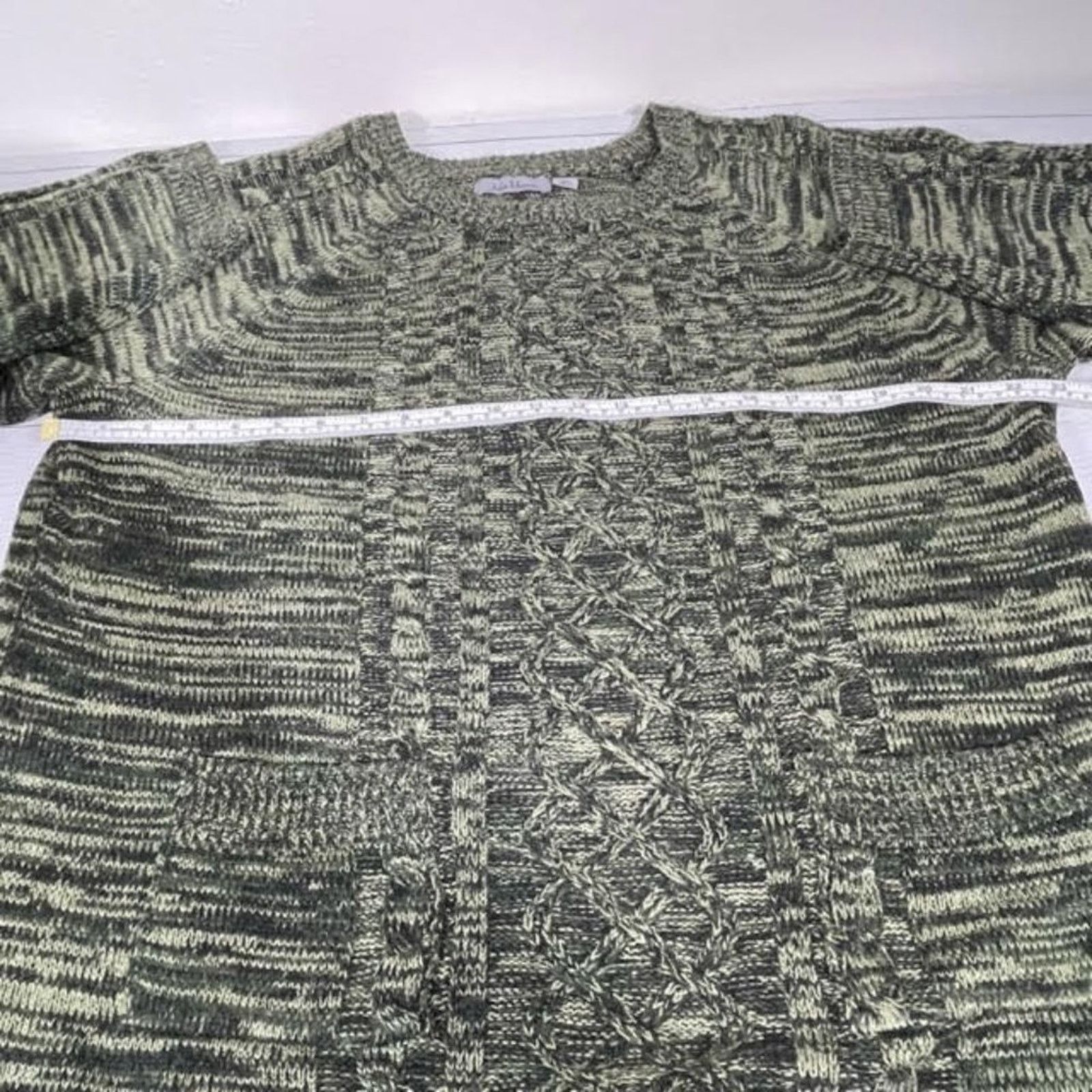 Other Jason Maxwell Green Cable Knit Short Sleeve Sweater 2X Size XXL / US 16-18 / IT 52-54 - 5 Thumbnail