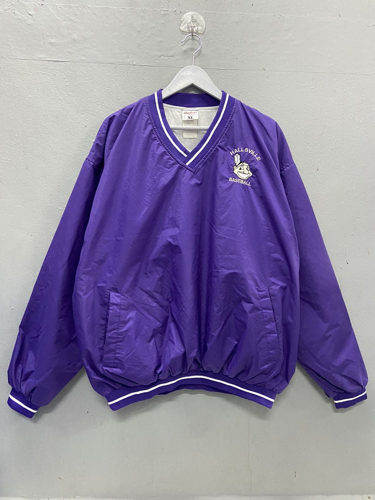 MLB RAWLINGS HALLSVILLE BASEBALL PULLOVER JACKET JERSEY Size US XL / EU 56 / 4 - 1 Thumbnail