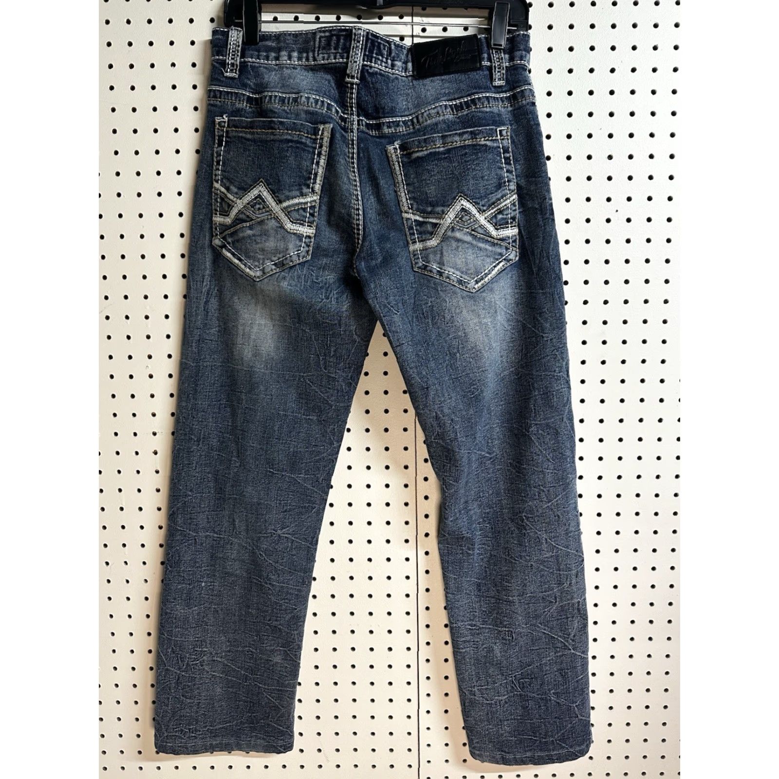 Denime True Luck Jeans Mens 32x28 Stretch Denim Straight Fit Size Thick Stitch Size US 32 / EU 48 - 3 Thumbnail