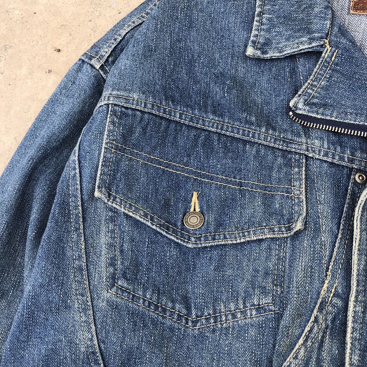 Vintage Vintage 1980s Denim Bomber Buckle Jacket Pockets Size US L / EU 52-54 / 3 - 7 Thumbnail