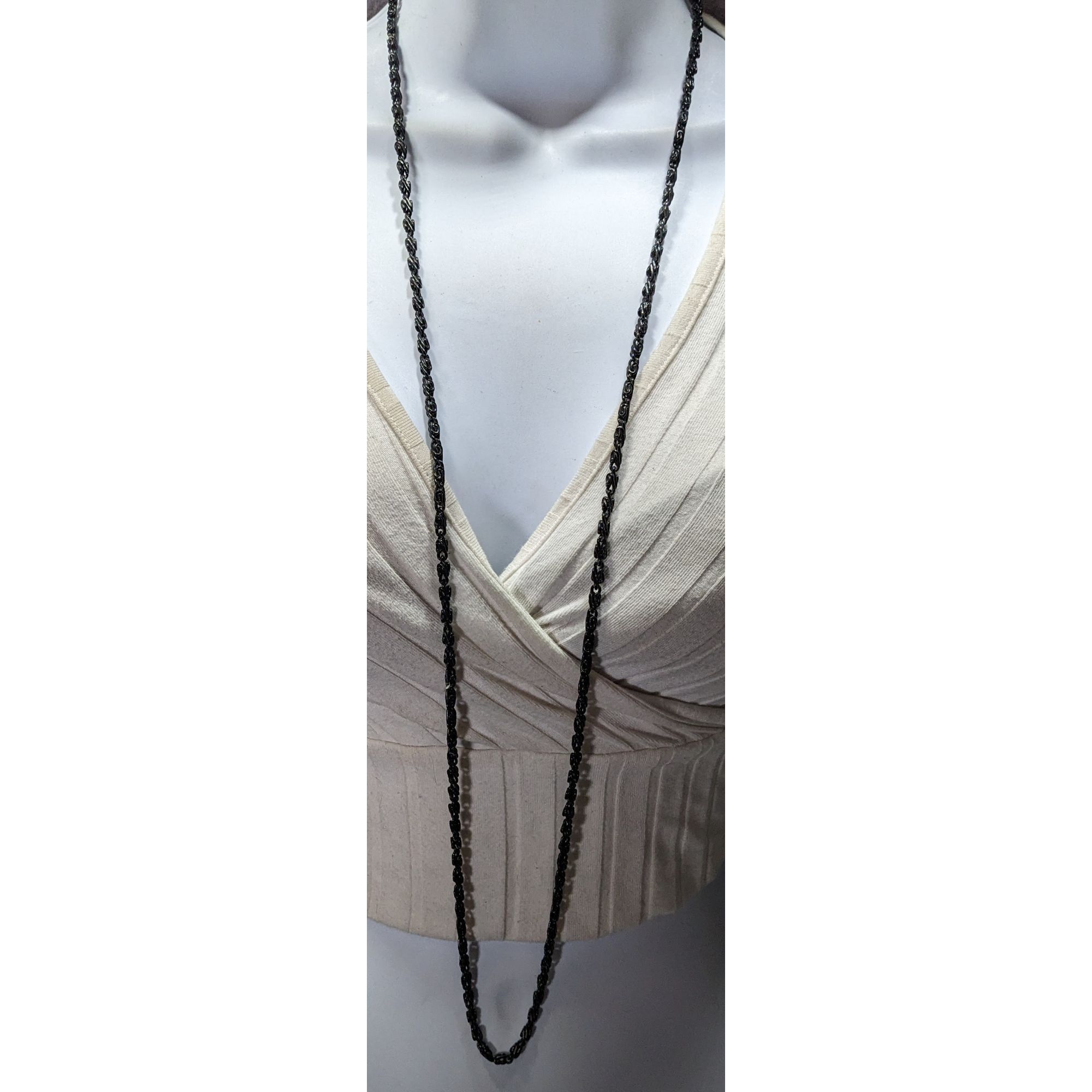 Other Black Twisted Link Chain Necklace With S-Hook Clasp Size ONE SIZE - 4 Thumbnail